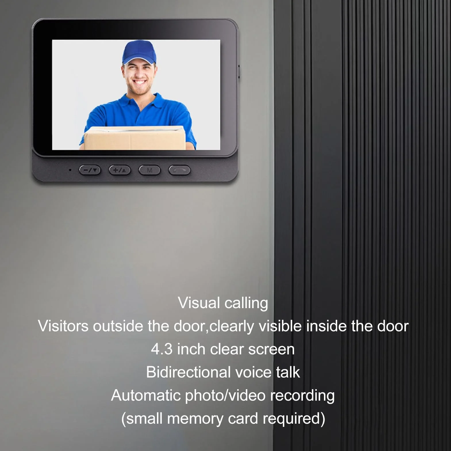 Bezprzewodowa Kamera Dzwonkowa, Inteligentny Dzwonek Wideo WiFi 8 MP z Monitorem, System Wideodomofonu WiFi, Noktowizor, Zdalne Połączenia Wideo