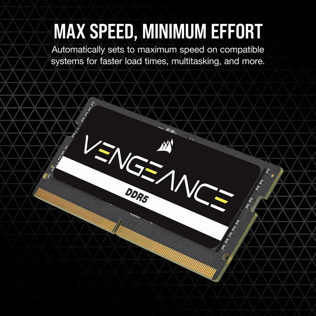 CORSAIR VENGEANCE DDR5 SODIMM 32GB 4800MHz C40 Pamięć Komputera Czarny