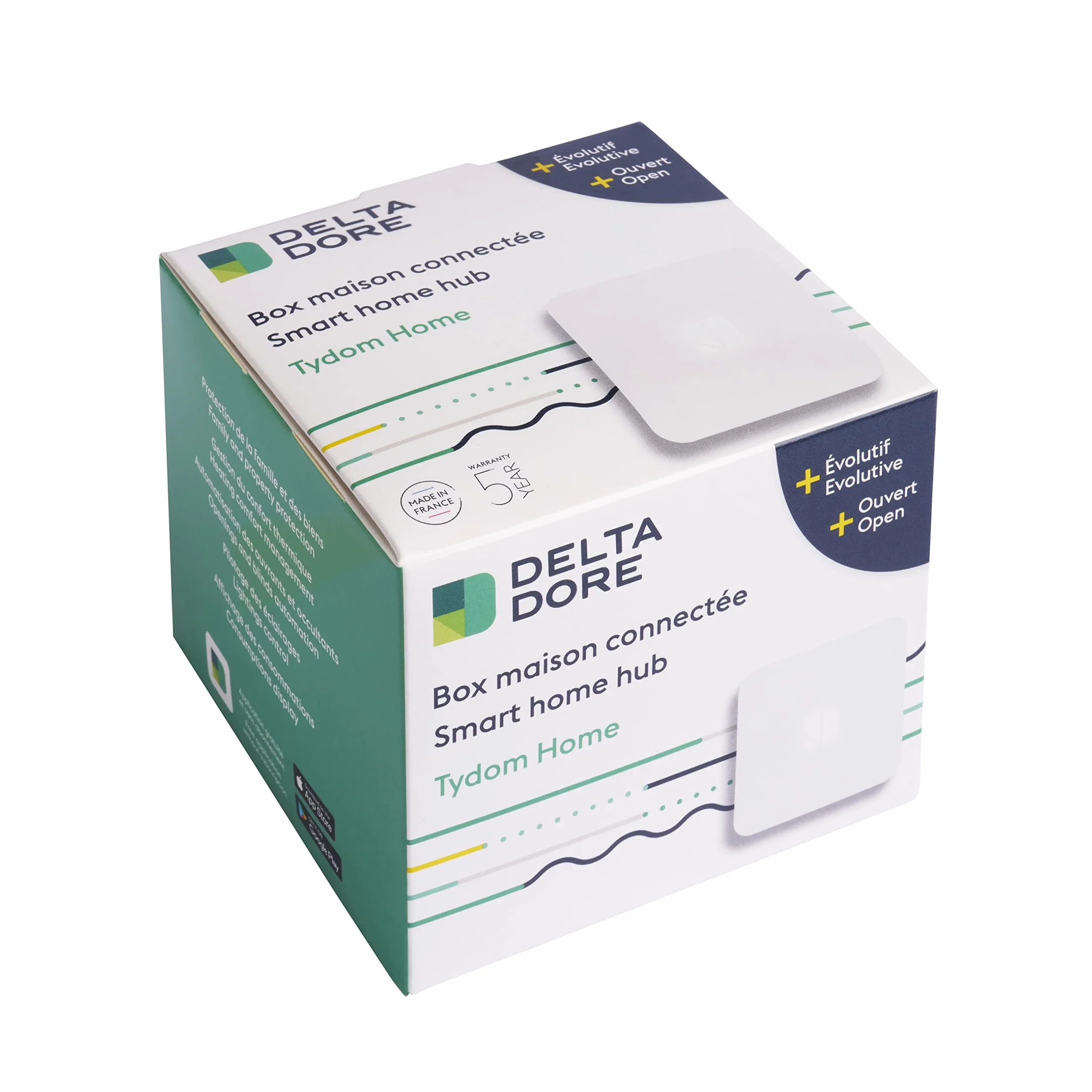 Delta Dore – Smart Home Box Tydom Home. Interfejs Smart Home I bez abonamentu I kompatybilny z prowadzeniem głosowym | pilot zdalnego sterowania – 6700116, biały
