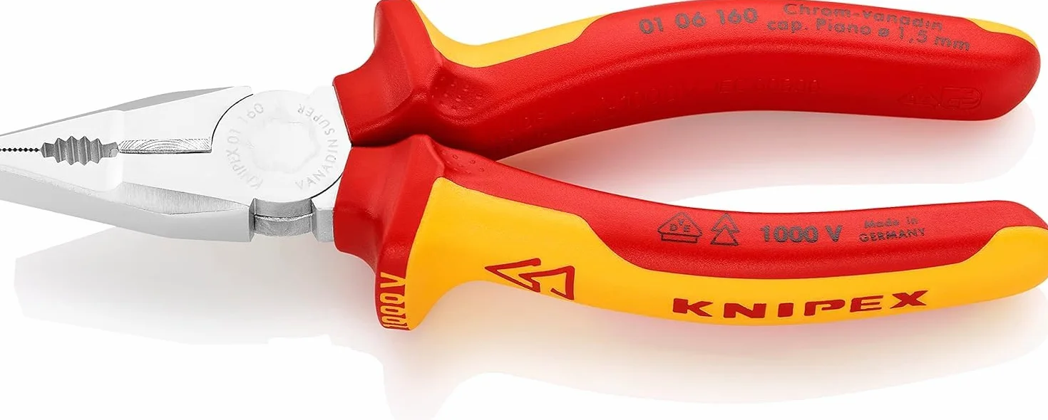 KNIPEX chromowany z wielokomponentowymi osłonkami, izolowane wg VDE 160 mm, 01 06 160