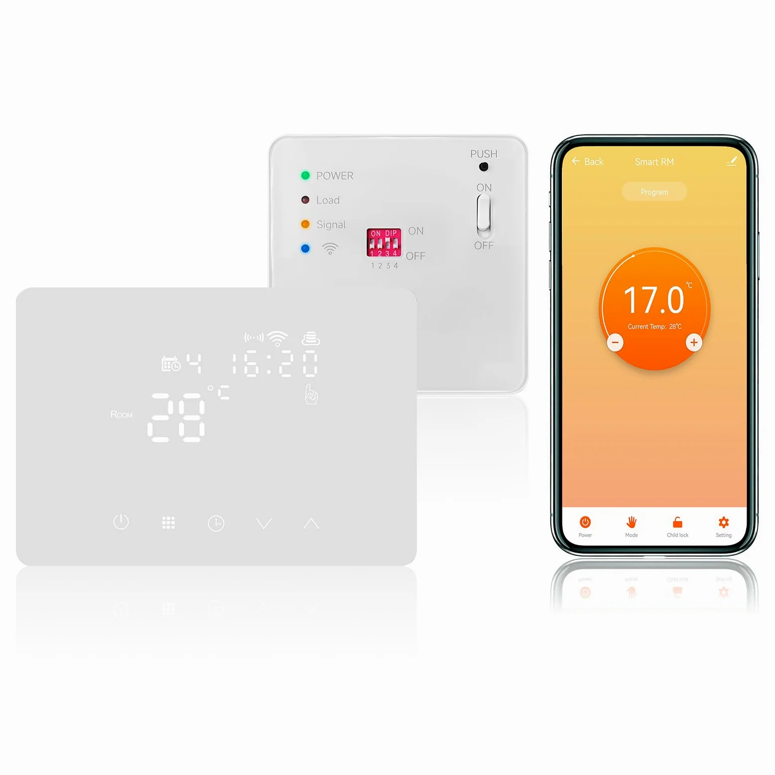 KETOTEK Inteligentny termostat bezprzewodowy z odbiornikiem RF do kotła 5 A 220 V | Cyfrowy zestaw termostatu pokojowego WiFi do kotła, kompatybilny z Alexa, programowalny, sterowanie aplikacją Tuya/Smart Life