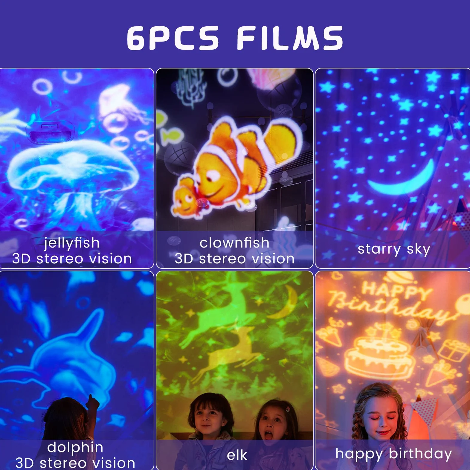 Projektor światła nocnego oceanu, dziecięcy projektor galaktyki do sypialni, mgławica, projektor gwiazd z kablem USB, obrót o 360 stopni, lampka nocna dla dzieci, do dekoracji imprez
