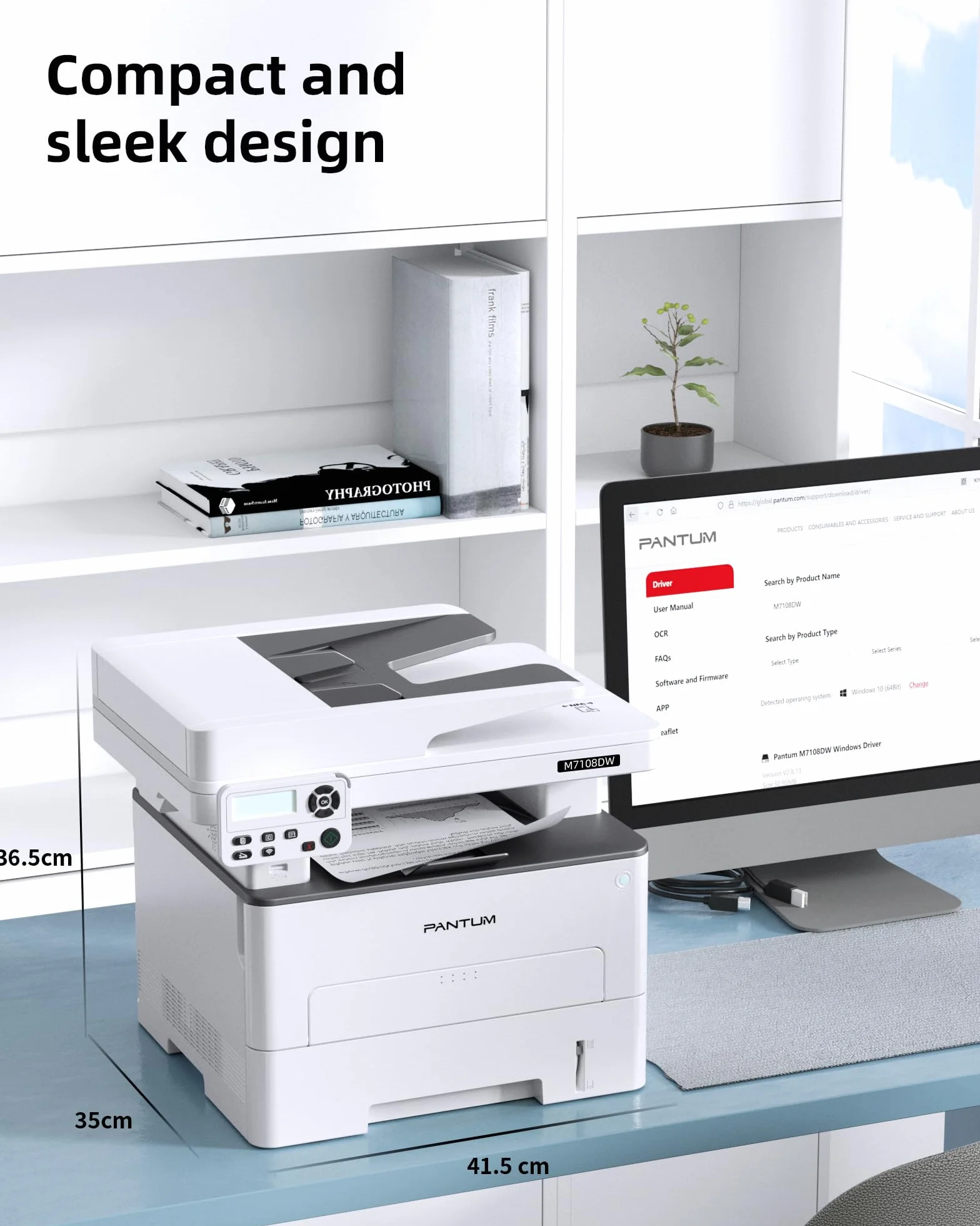 PANTUM M7108DW Wielofunkcyjna Drukarka Laserowa 3 w 1 Czarno-Biała Automatyczny Dupleks WiFi USB Ethernet 33 str