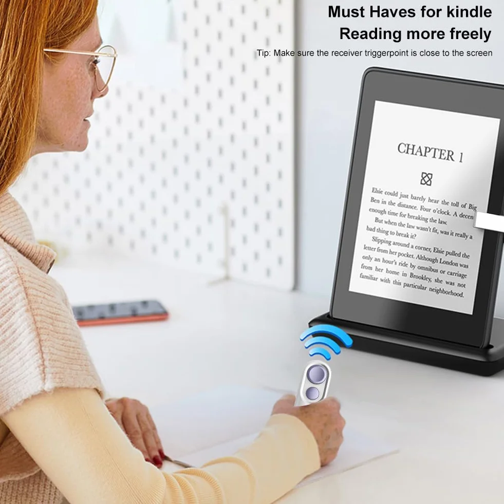 Zdalna strona Turner dla Kindle Paperwhite Oasis Kobo czytniki przenośne zdalne sterowanie Page Turner ze smyczą kamera zdalna migawka do tabletów iPad (fioletowy)