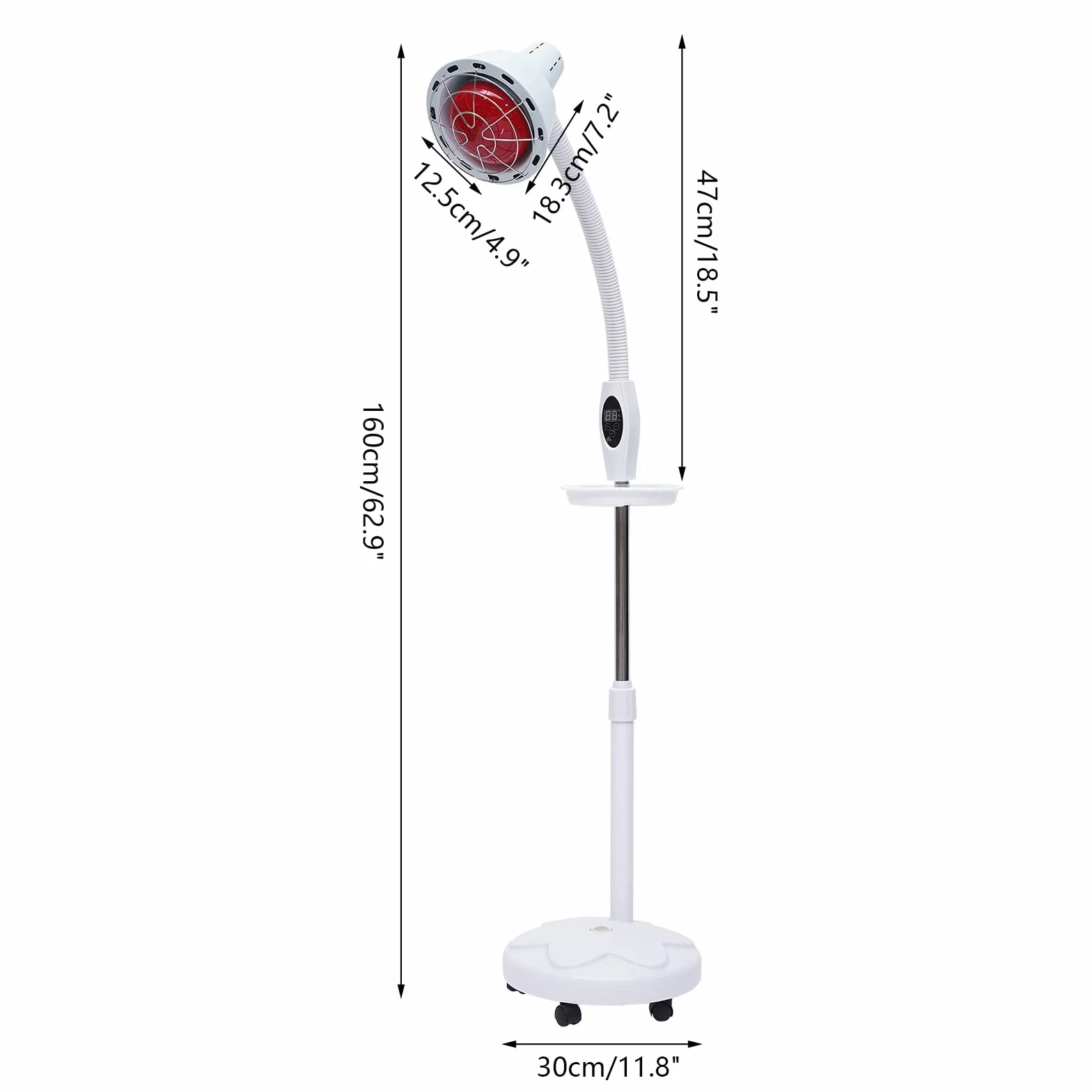 Lampa na podczerwień czerwone światło 275 W 10 ustawień temperatury 8-70°C pilot zdalnego sterowania
