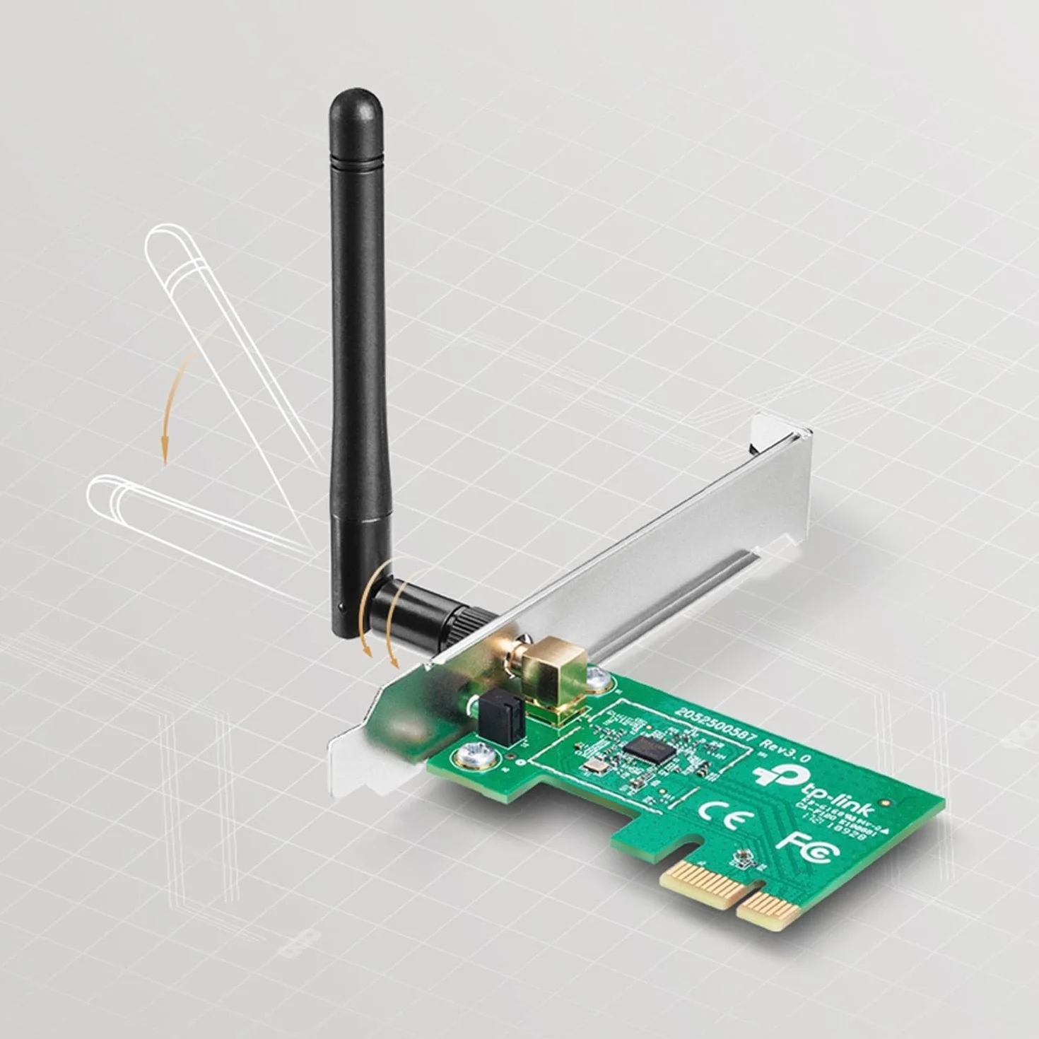 TP-Link TL-WN781ND | Karta PCIe WiFi N150 | Antena zewnętrzna | Obsługa Windows | 2.4 GHz