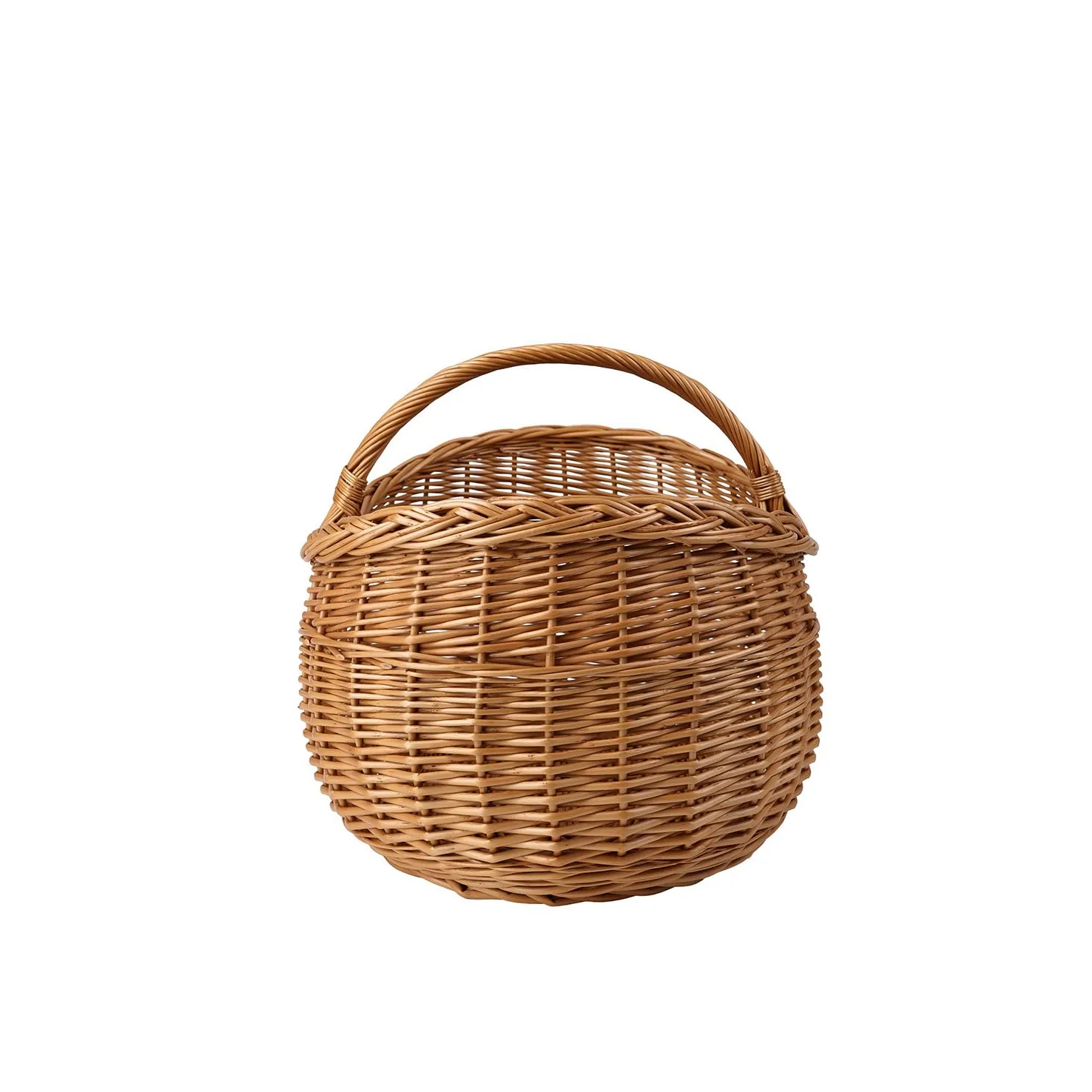 e-wicker24 Duży kosz kominkowy z wikliny w naturalnym kolorze, wiklinowy kosz na drewno kominkowe