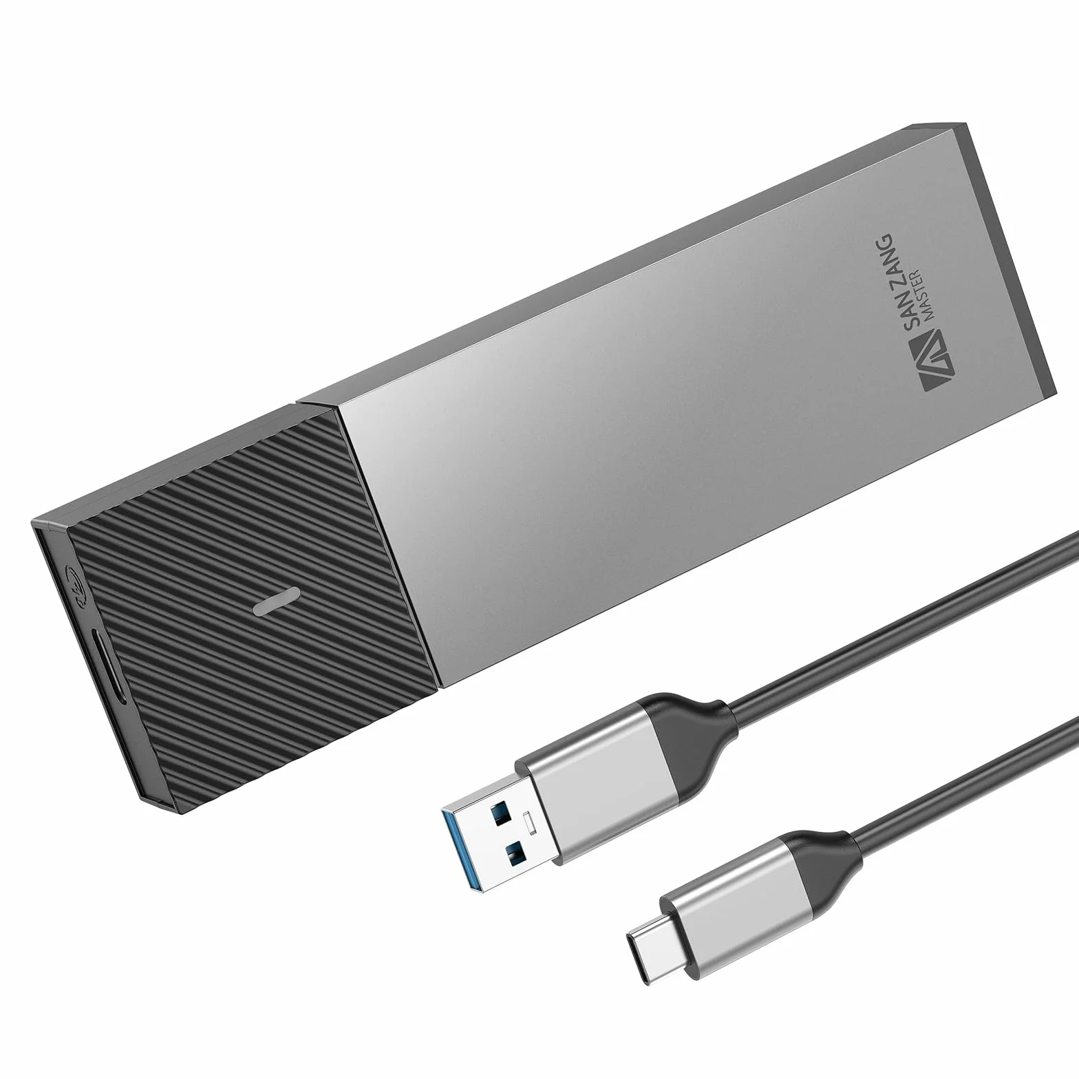 SANZANG M.2 NVMe obudowa SSD z transmisją 10 Gbit/s, USB 3.2 NVME SSD adapter do obudowy 2230 2242 2260 2280 M.2 PCIe NVMe M-Key & M+B Key SSD (bez użycia narzędzi, typ C na A)