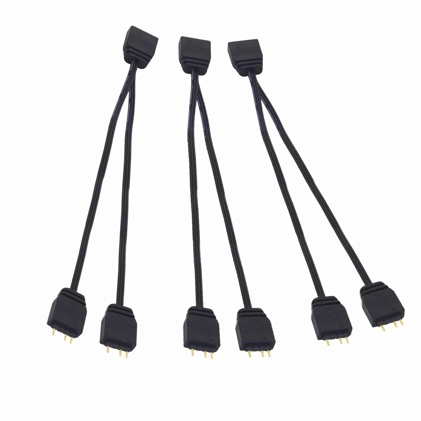 ARGB kabel rozdzielający, 5 V, 1 gniazdo na 2 gniazda, 3 piny, kabel przedłużający, do wentylatorów ARGB i innych serii LED, 3 sztuki (1 do 2)