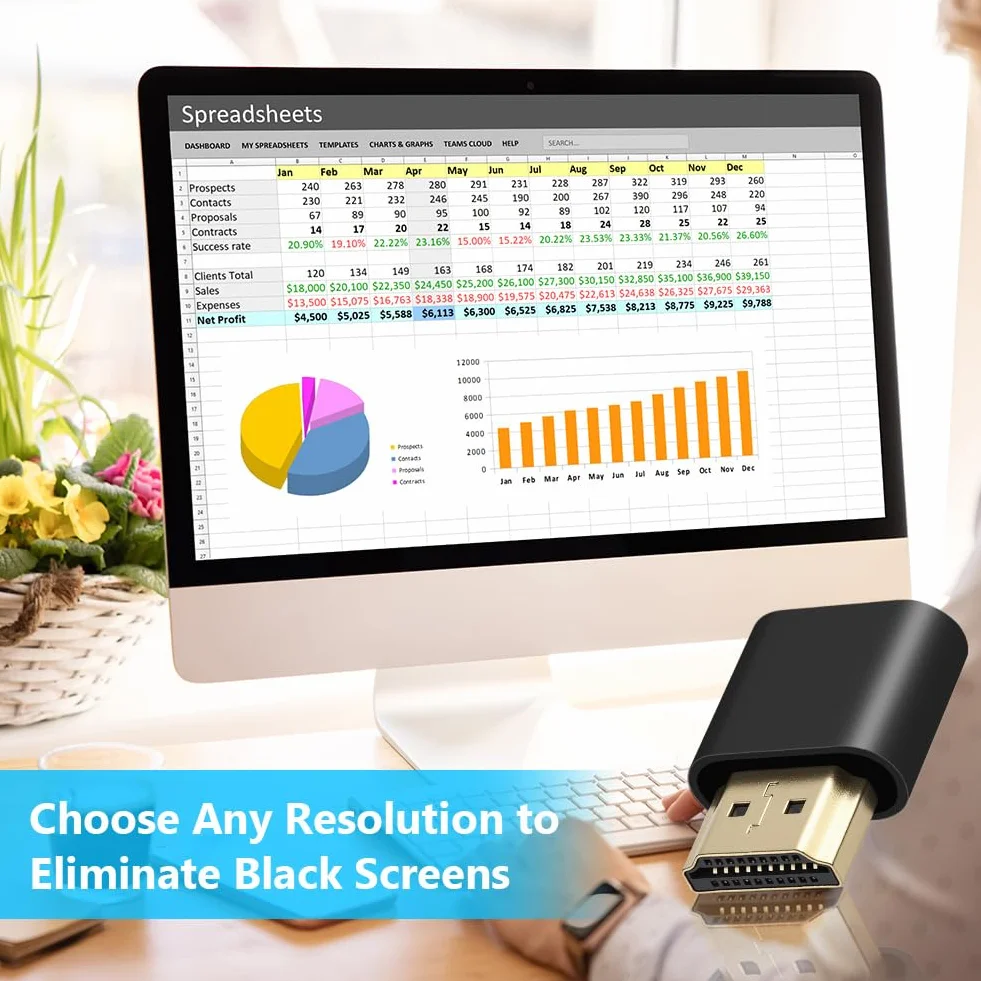 AXFEE HDMI Dummy Plug Emulator wyświetlania, Wirtualne gniazdo HDMI 4K, bezgłośny emulator wyświetlacza z duchem Premium Aluminum PC (pasuje do zestawu Headless-1920x1080@ 60Hz-1Pack)
