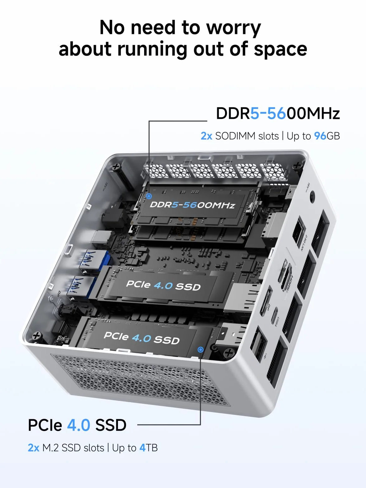 MINIS FORUM UM880 Plus mini PC AMD Ryzen 7 8845HS DDR5 M.2 PCIe4.0 OCuLink WiFi6e