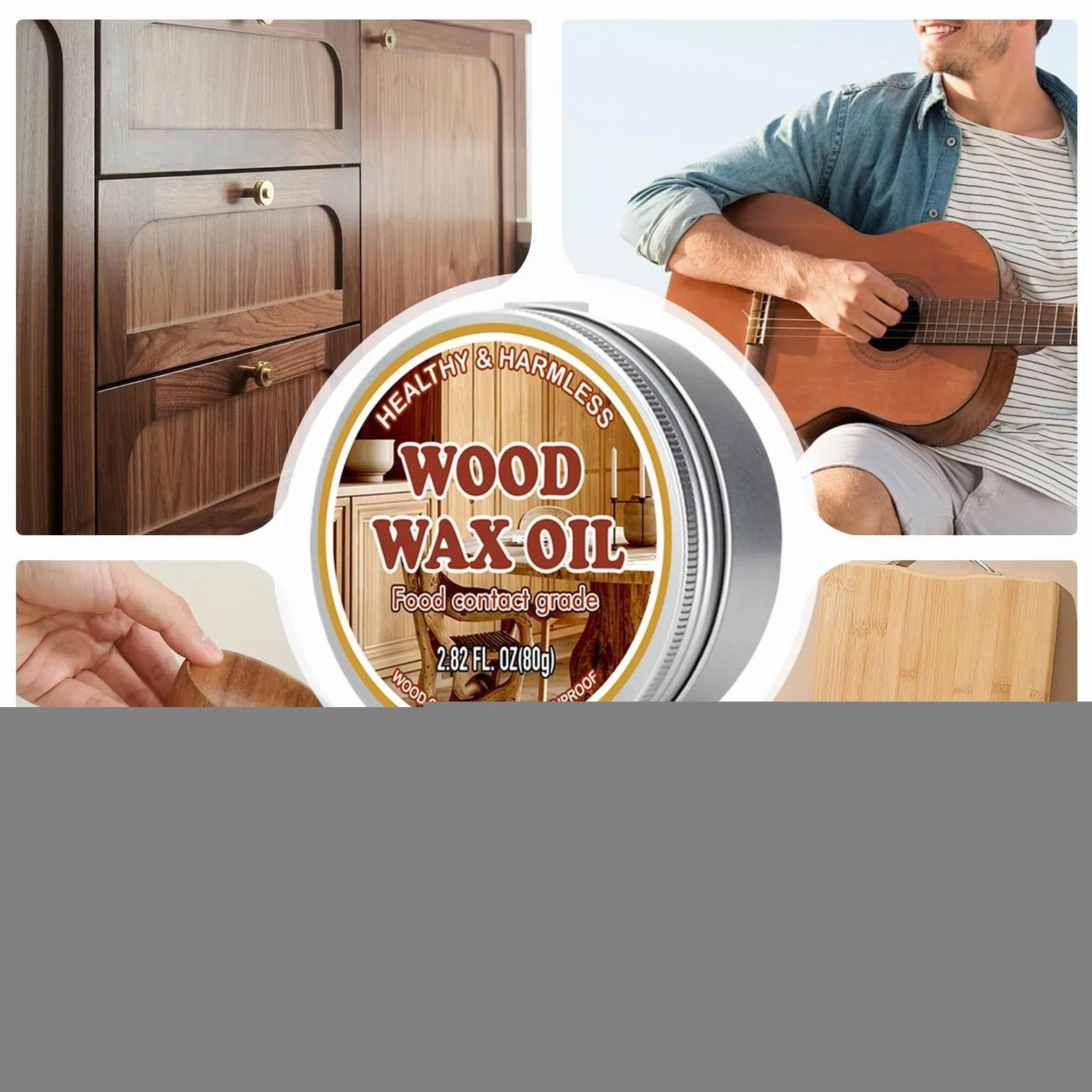 Wosk do deski do krojenia, odżywka do desek do krojenia, przenośna i ergonomiczna konstrukcja, zapobiega pękaniu, 80 g, wosk konserwacyjny do szuflad, szafek, przyborów i wielu innych