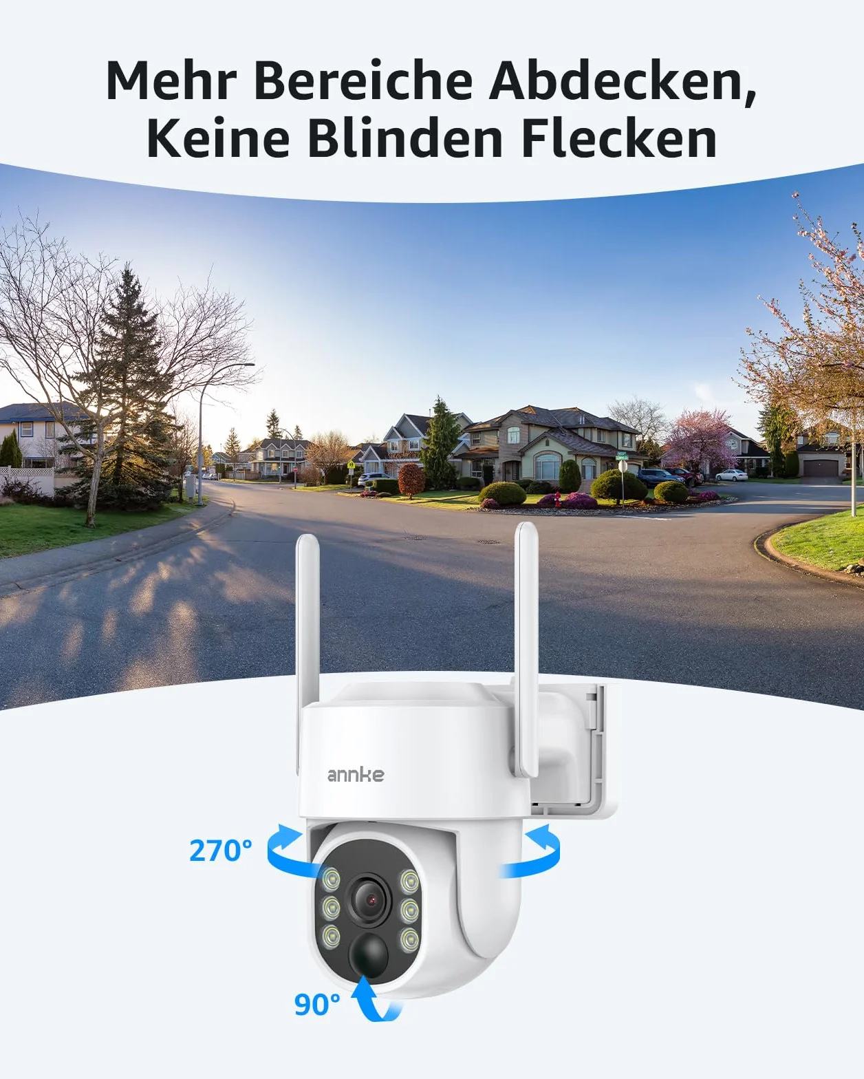 ANNKE Zewnętrzna kamera monitoringowa z monitorem 4CH 7", 2 x 4 MP PT kamera do monitoringu, zewnętrzna bateria solarna, obracanie o 270°, nachylenie 90°, 2-drożne audio, noktowizor, rozpoznawanie