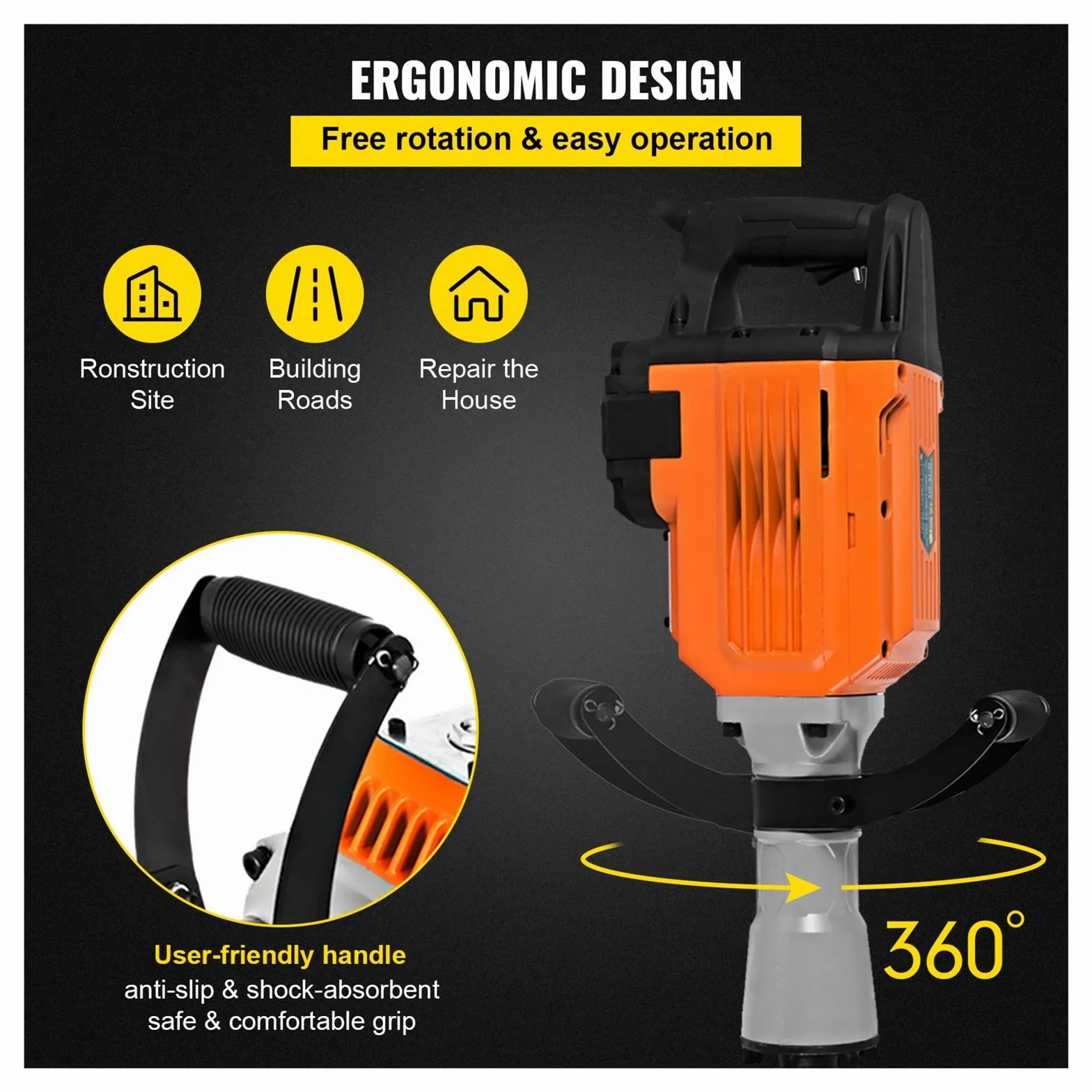 3600W Jack wyburzeniowy wielofunkcyjny młot obrotowy W/2 dłuta przełomowy beton elektryczny młot udarowy wiertarka udarowa
