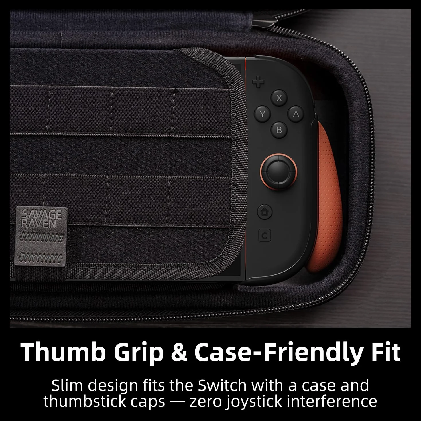 Savage Raven by Skull & Co. Maxcarry Case for Nintendo Switch 2: Portable Hard Shell Protective Travel Carrying Case with Storage for NeoGrip and StandGrip, GripCase & Accessories (czarny)