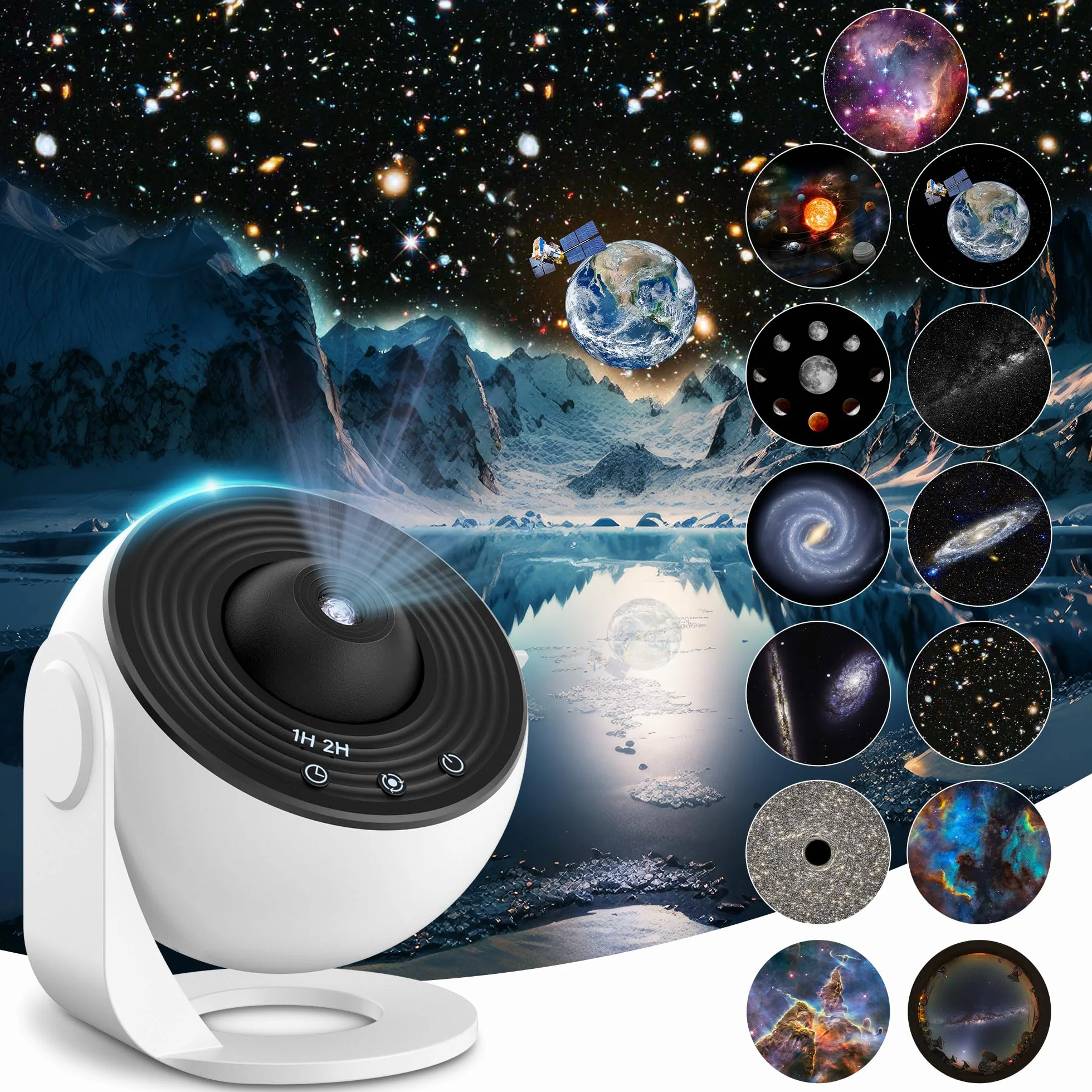 Mexllex Planetarium Projektor Gwiaździstego Nieba, 12 Planet, Galaktyka LED dla Dzieci, Sypialnia