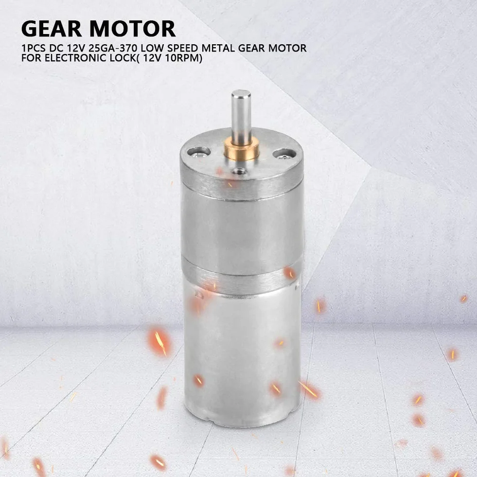 DC Silnik przekładniowy, 12V Silnik z przekładnią metalową, DC do zamka elektronicznego (12V 10rpm)