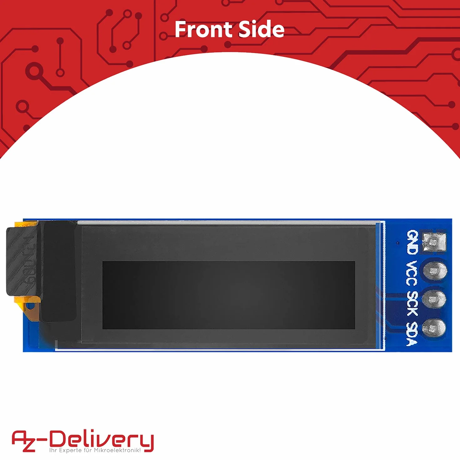 AZDelivery 0,91 cala OLED Display I2C 128 x 32 pikseli ssd1306 I2C moduł wyświetlacza ekranowego z białymi znakami kompatybilny z Arduino i Raspberry Pi w tym e-book!