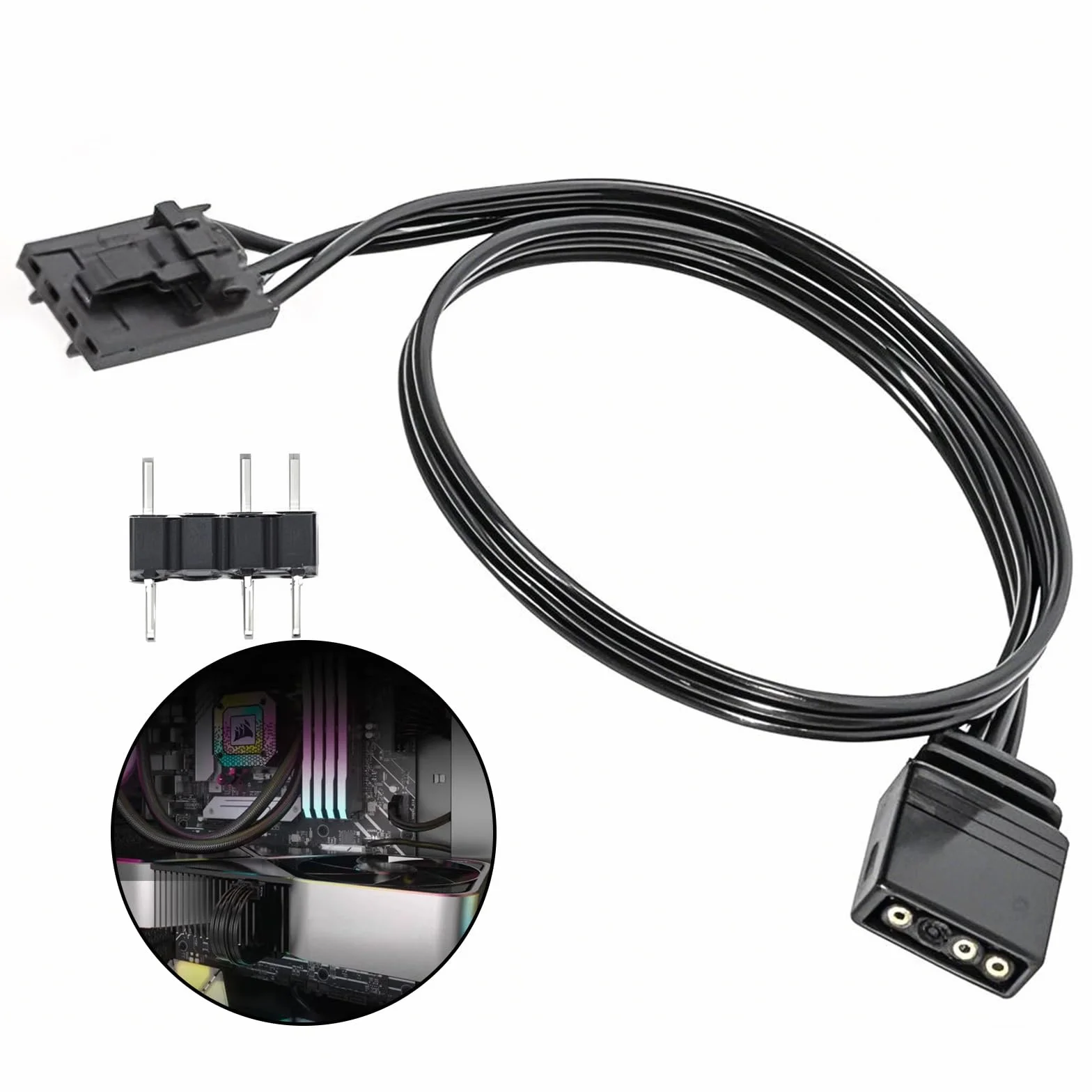 Kabel adaptera do kontrolera Corsair, kompatybilny z QL LL120 ICUE, Godlight Sync, rozdzielacz RGB, Control Hub, długość 25 cm