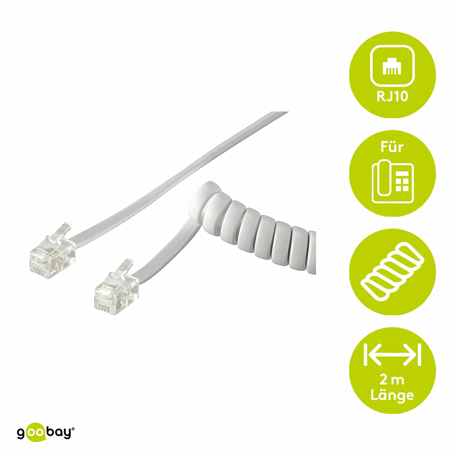 Goobay Kabel Telefoniczny Rj10 2 m Biały