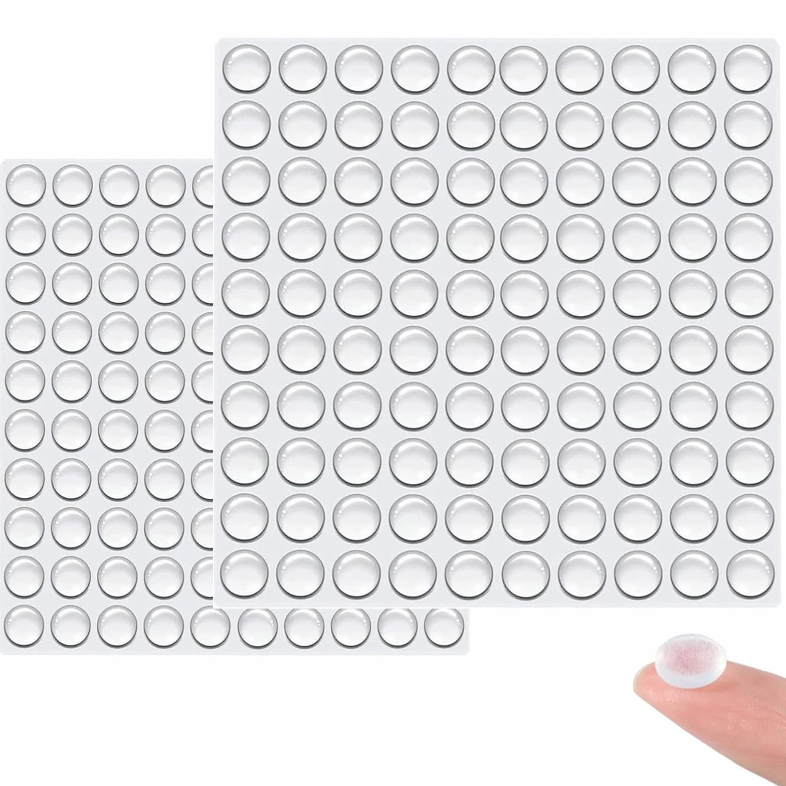 Elastyczne, przezroczyste, samoprzylepne, 200 sztuk, samoprzylepne, gumowe odbojniki, 8 x 2 mm, 10 x 3 mm, przezroczyste, samoprzylepne, do drzwi, szafy, szuflady, szkła