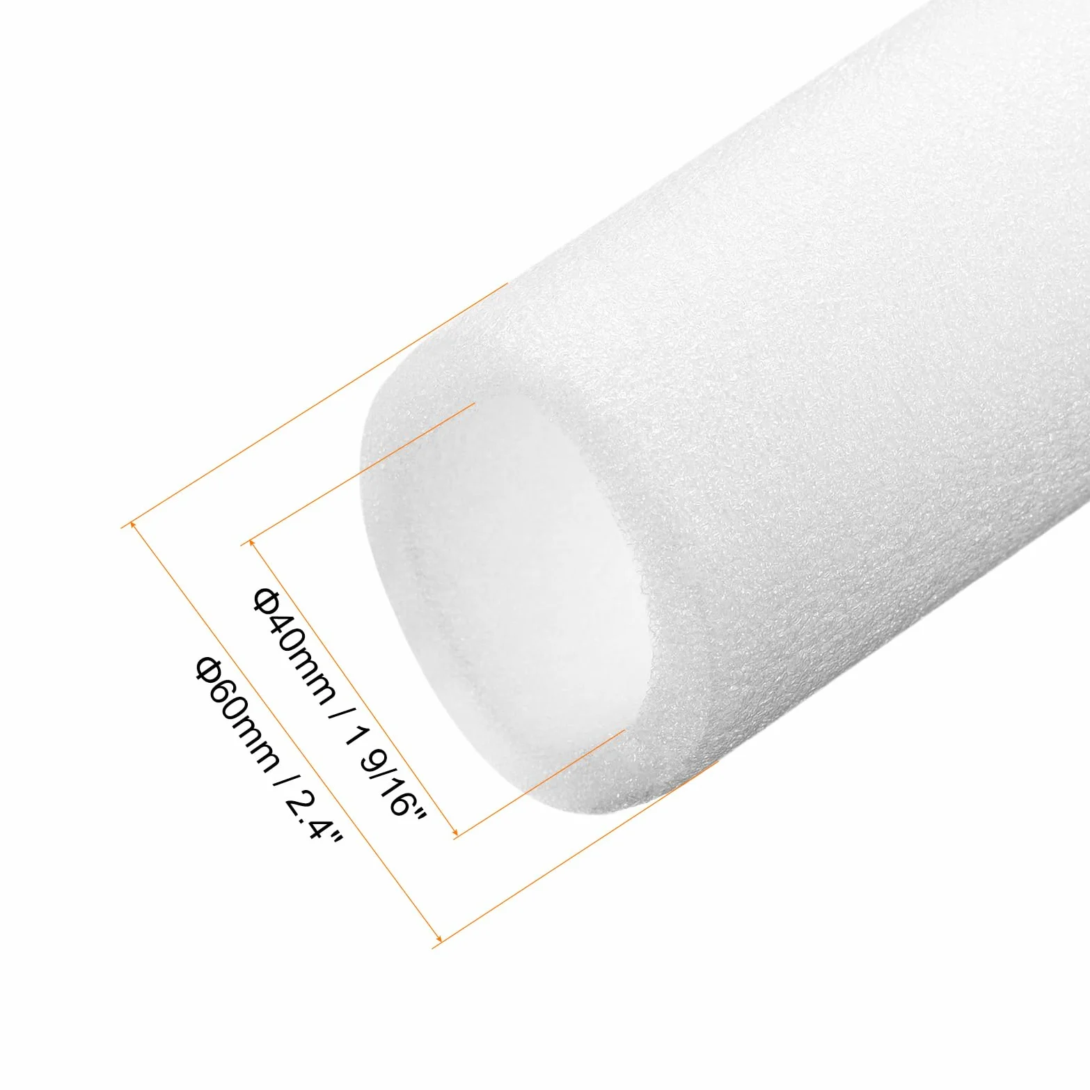 QUARKZMAN 4 szt. rura z pianki izolacyjnej do rur 40 mm (1 9/16 cala) ID 60 mm OD 3 ft ochrona przed mrozem do rur miedzianych, biała