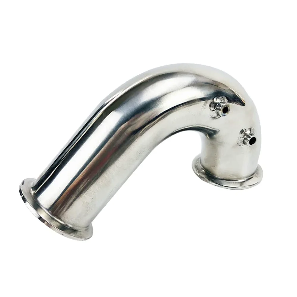 Kolanko do rur ze stali nierdzewnej, 2" OD 64mm 135 stopni kolano termometryczne z termometrem 4mm i 6mm, kolano przyłączeniowe Tri-clamp, złączka rurowa ze stali nierdzewnej