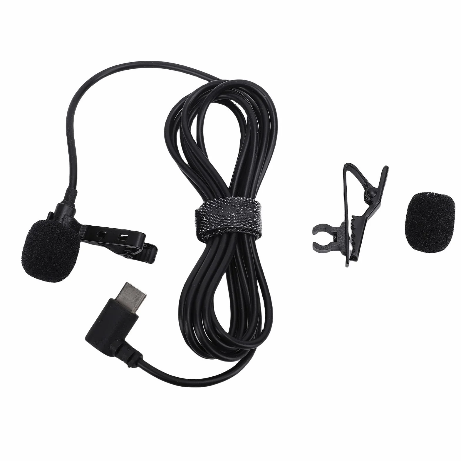 Denash Mikrofon Krawatowy Przewodowy USB Typu C Redukcja Szumów do Nagrywania Wideo