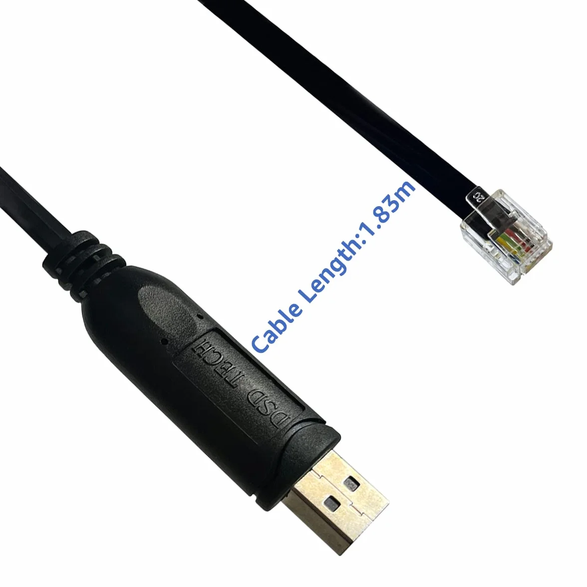 DSD TECH SH-RJ12B kabel szeregowy USB na RJ12 RJ11 6P4C RS232 czarny 18 cm