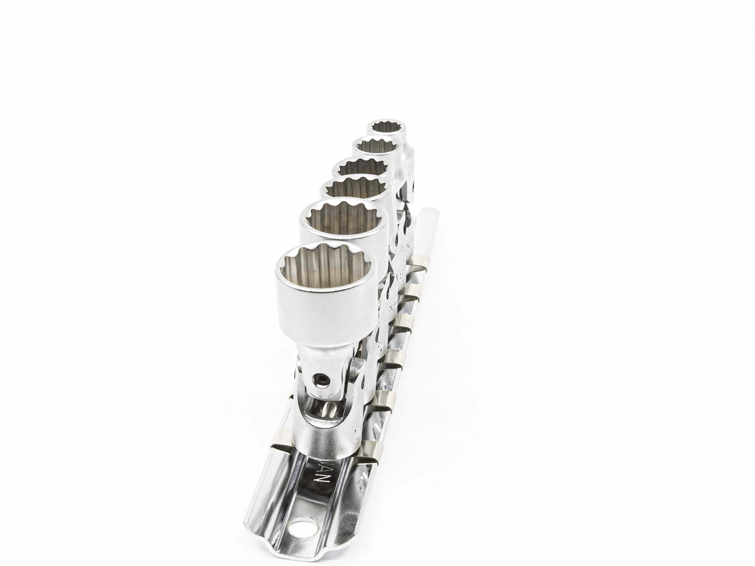 Genius Tools 6-częściowy uniwersalny zestaw nasadek ręcznych 1/4" Drive SAE (12-punktowy), matowe wykończenie - US-206S