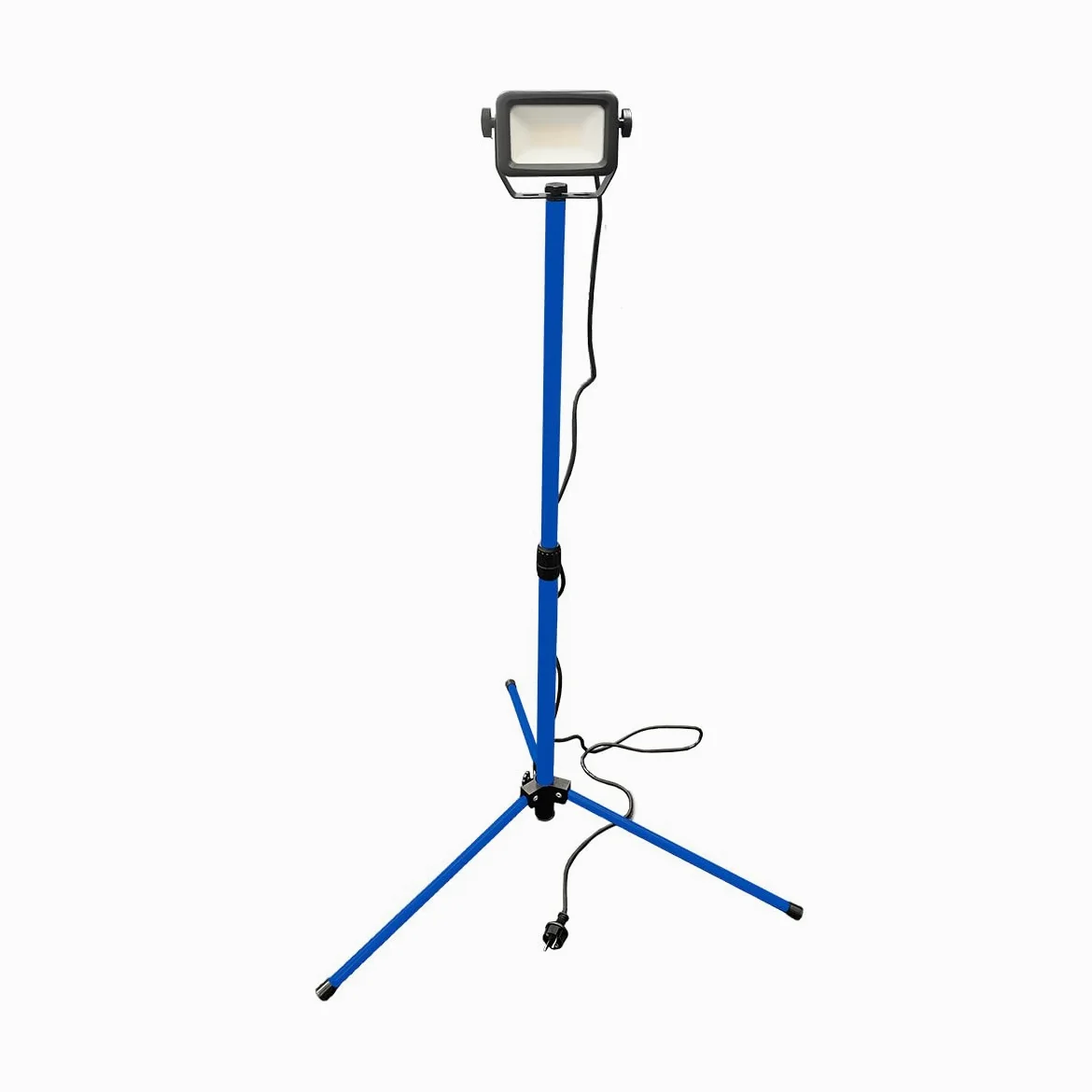 as - Schwabe Optiline reflektor roboczy LED, 30 W, 3600 lumenów, ze statywem, regulacja wysokości 0,8-1,34 m, przewód przyłączeniowy 2 m, obudowa stalowa IP65, wytrzymała i trwała, 4000 K, neutralna