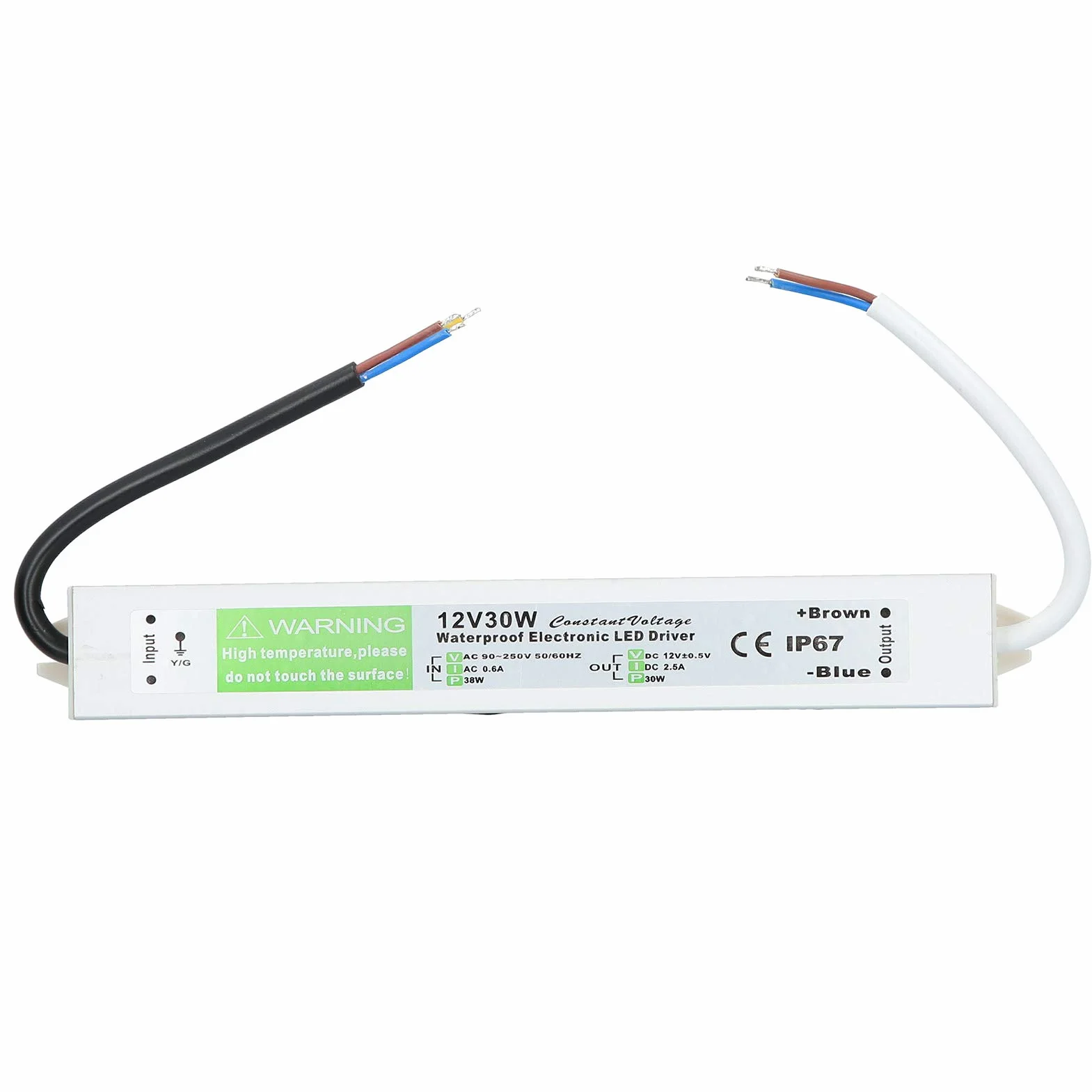 30W AC90‑250 V Wodoodporny zasilacz Zasilacz Zasilacz LED Adapter transformatora klasy IP67 Ultra cienki do wewnętrznych i zewnętrznych świateł LED (DC12V)