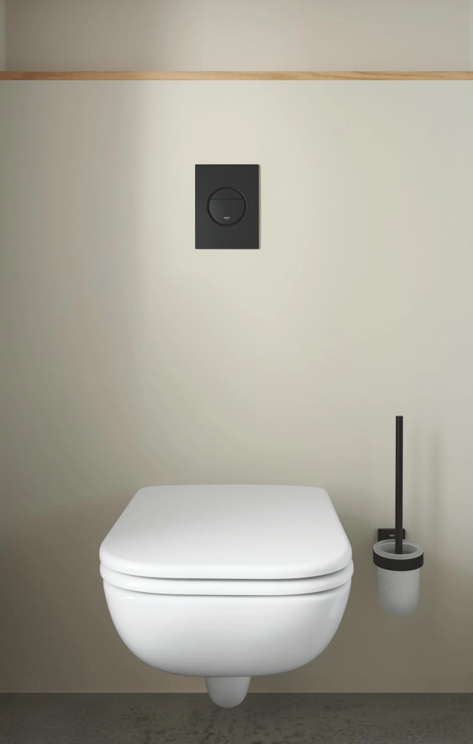 GROHE Nova Cosmopolitan - płyta osłonowa (130 x 172 mm, oszczędność wody, do 2-krotnego uruchomienia i uruchomienia i zatrzymania), phantom black, 37601KF0