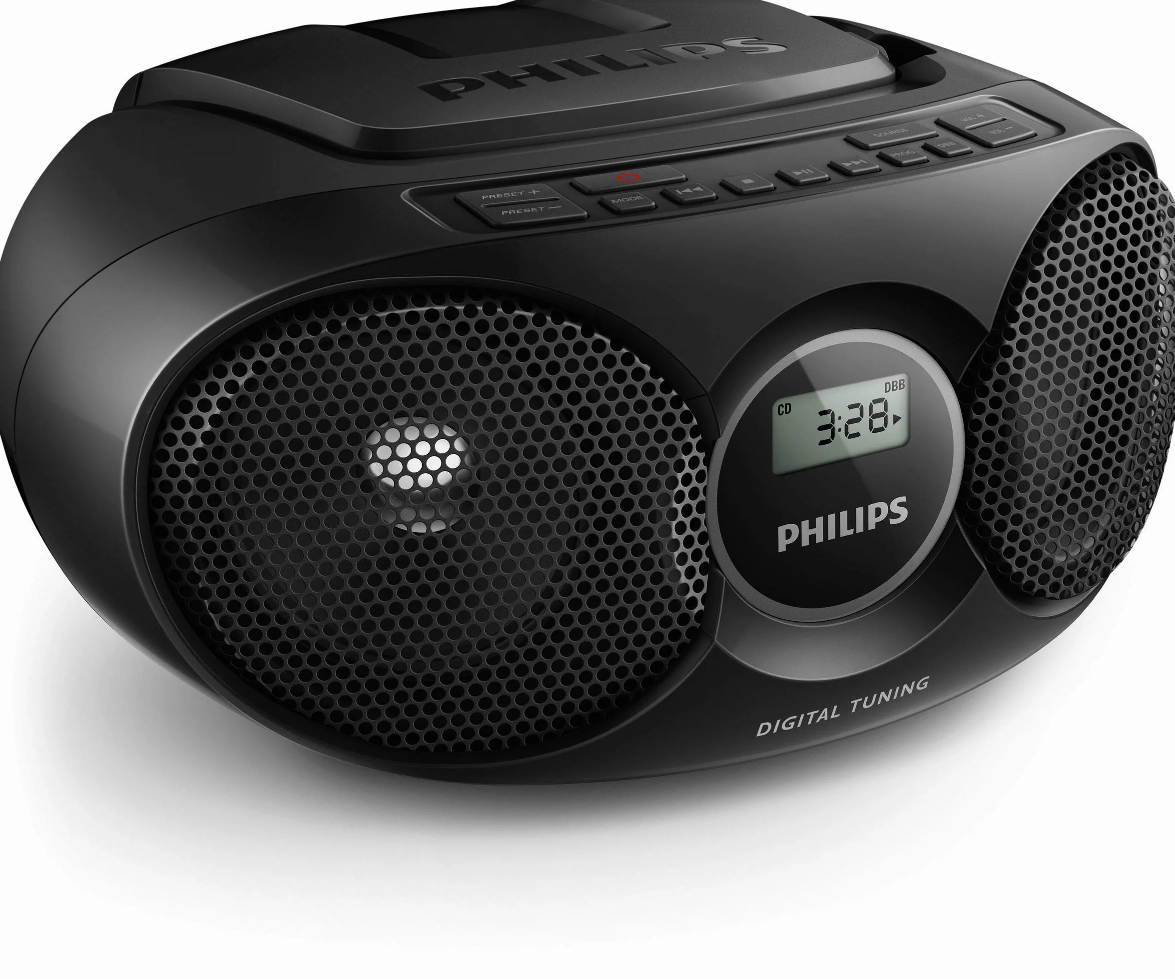 Philips AZ215B CD odtwarzacz dźwiękowy, Digital UKW, wejście audio, 3 W, czarny