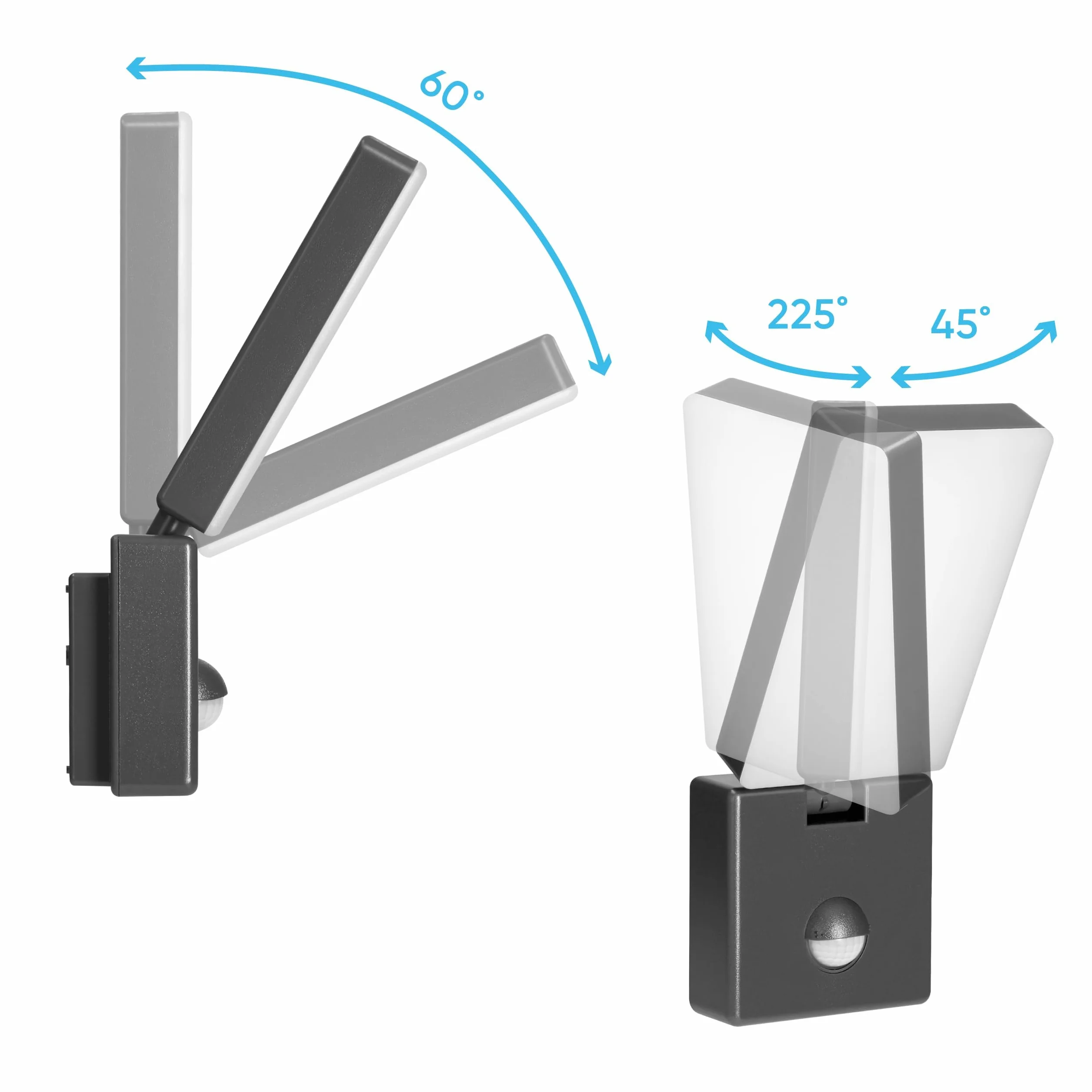Lampa Led Zewnętrzna z Czujnikiem Ruchu PIR 4000K Barwa Neutralna Biel 800lm 10W Kinkiet Zewnętrzny Szeroki kąt świecenia >80° Oświetlenie Zewnętrzne na Taras Ogród Parking IP65 (szary)
