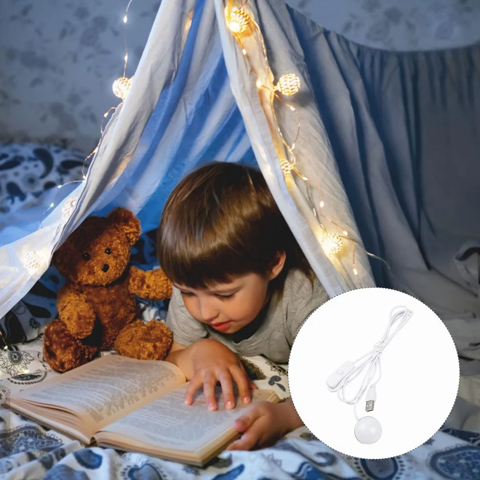 Mini lampa magnetyczna USB, lampka nocna LED z przełącznikiem, 5 V, 1 W, mała, okrągła lampa z kablem o długości 1,5 m, do komputera, witryn, szaf, notebooka, interfejsu USB, 1,5 m, 34 mm (ciepła biel