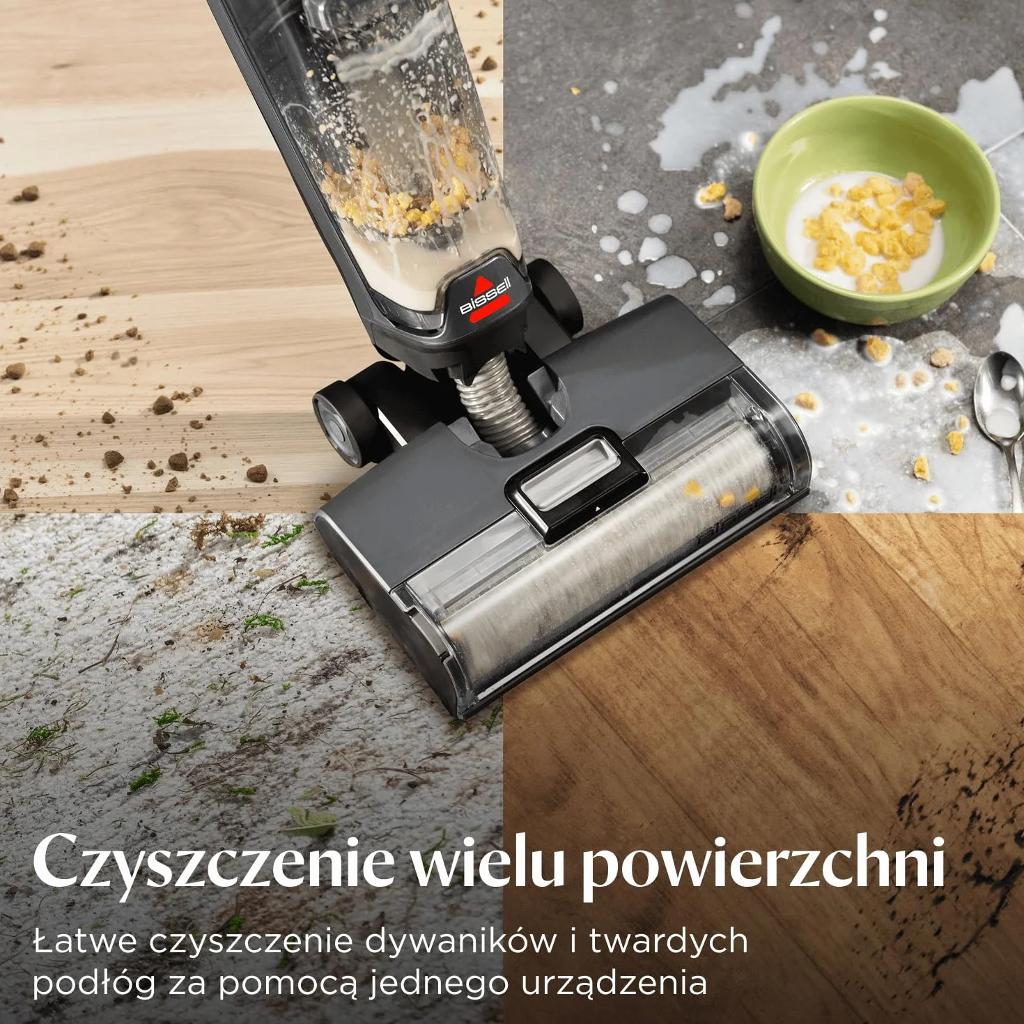 BISSELL CrossWave OmniForce, Odkurzacz Bezprzewodowy Mokro i Sucho, Odkurzanie i Mycie lub tryb Wyłącznie Odkurzania, Odkurzacz Piorący o Wysokiej Mocy, 240m² Czyszczenia Wielopowierzchniowego, 3912N