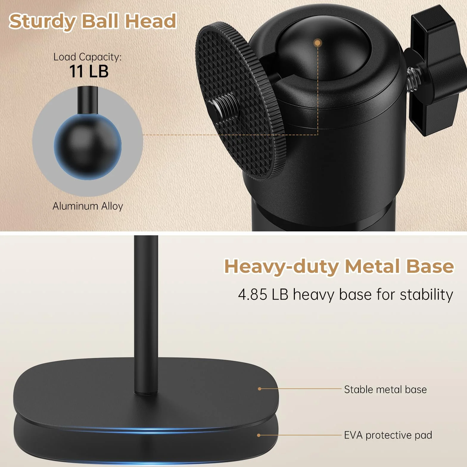 Stojak projekcyjny metalowy 50-125 cm obracany 360° stabilny