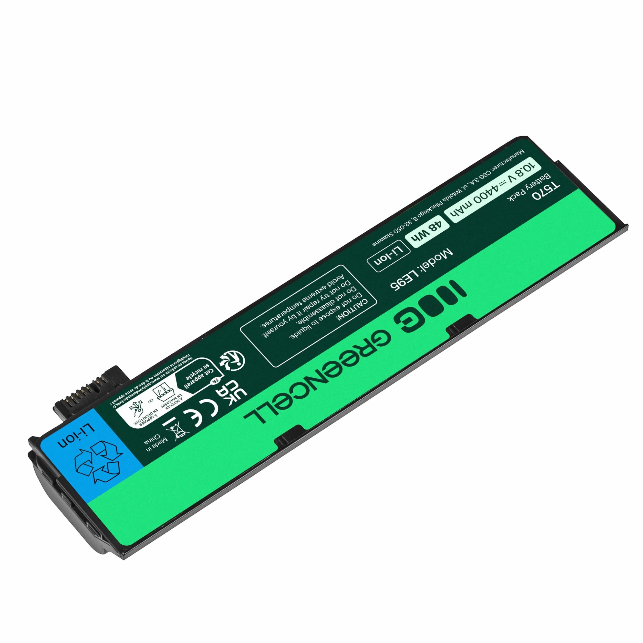 Green Cell Powiększona Bateria 01AV422 01AV423 01AV424 01AV425 01AV426 do Lenovo ThinkPad A475 P51S T25 T470 T570 (4400 mAh, 10.8-11.1 V, Kolor Czarna)
