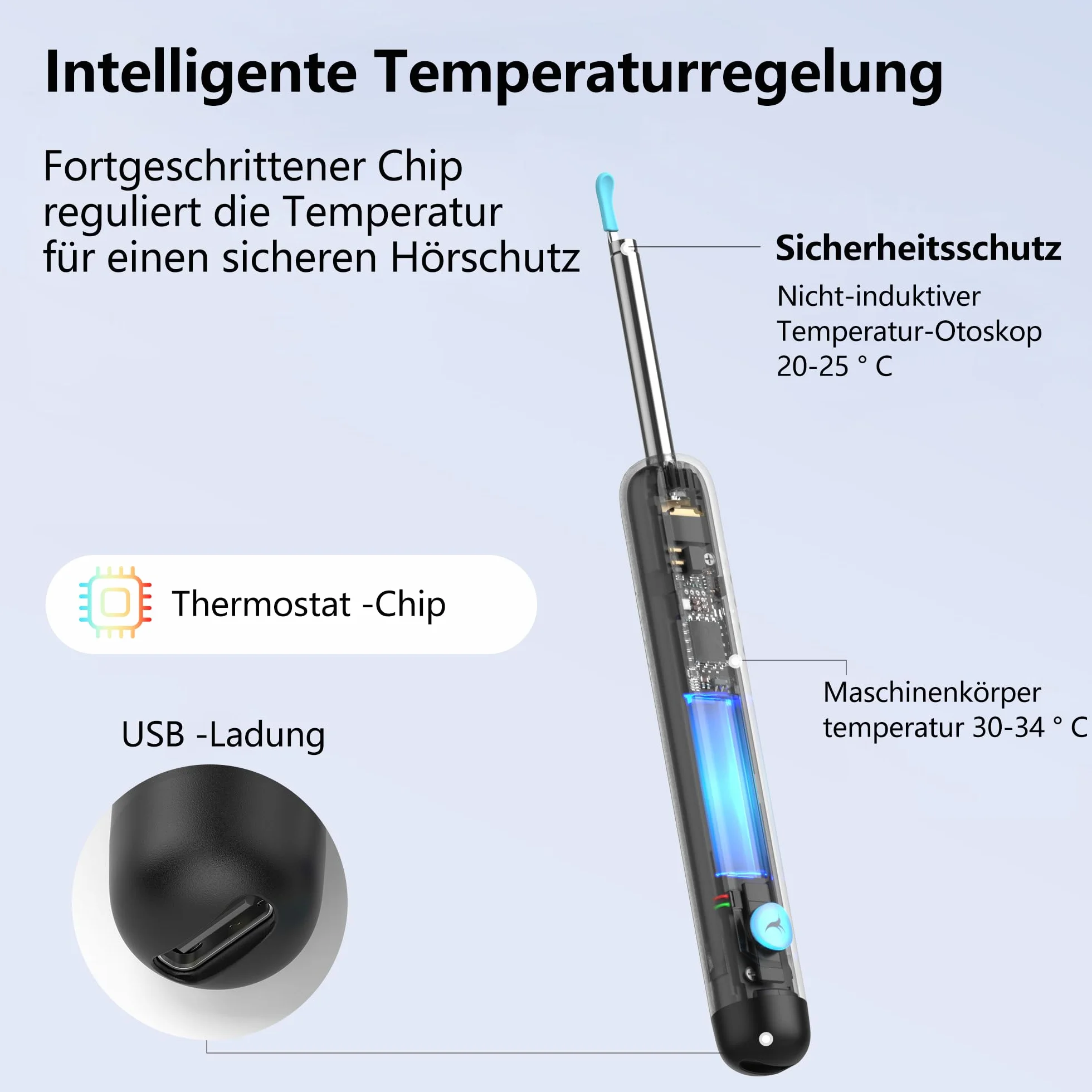 Otoskop do uszu, kamera HD 1080P, endoskopowa kamera 3,5 mm, wodoodporny nettoyng do uszu IP67 z 6 diodami LED, zestaw do czyszczenia uszu WIFI, kompatybilny ze smartfonami i tabletami iOS Android