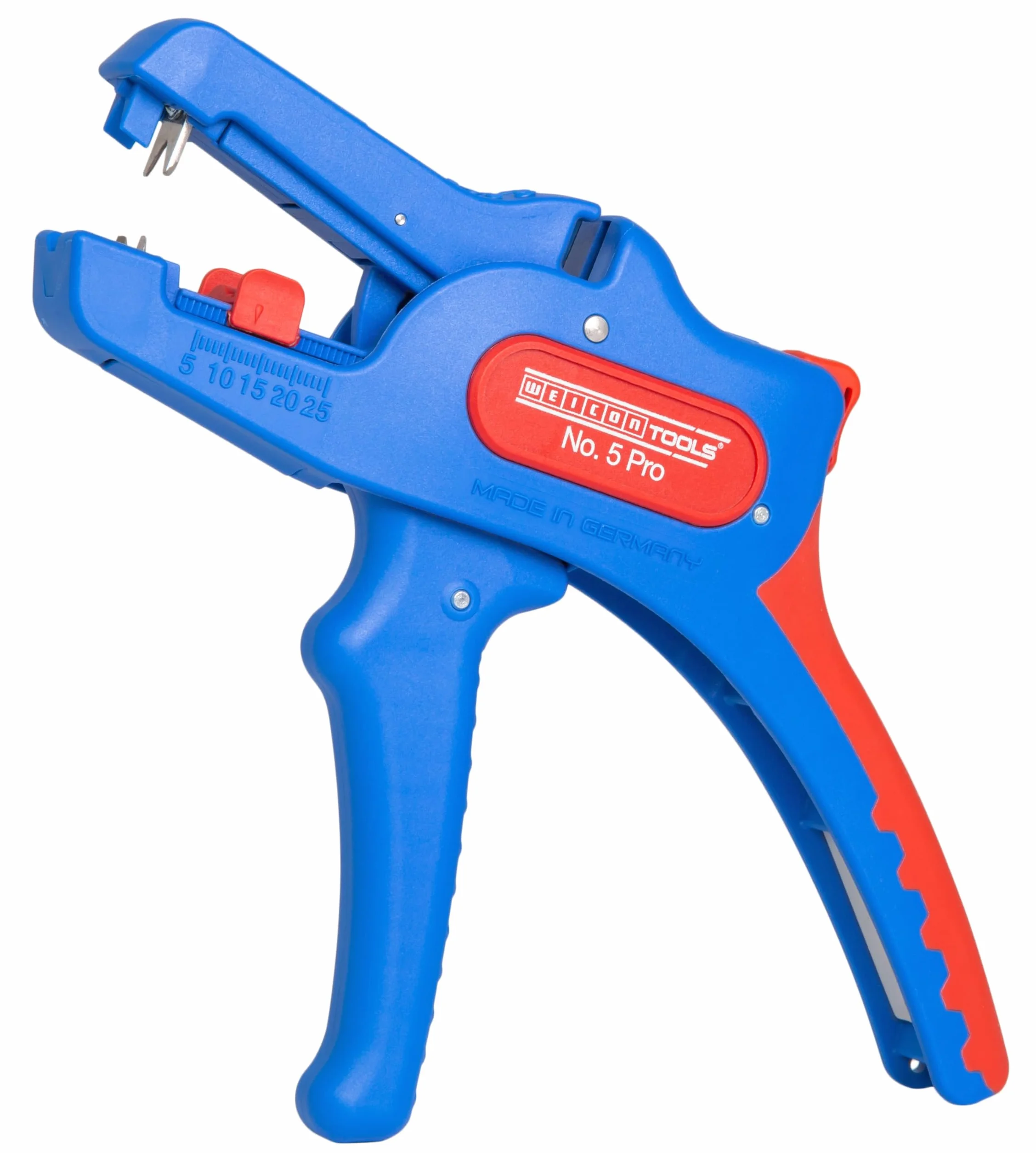 WEICON TOOLS No. 5 Pro, automatyczny ściągacz izolacji z przewodów o średnicy 0,2–16 mm², zintegrowany obcinak boczny, 100% Made in Germany