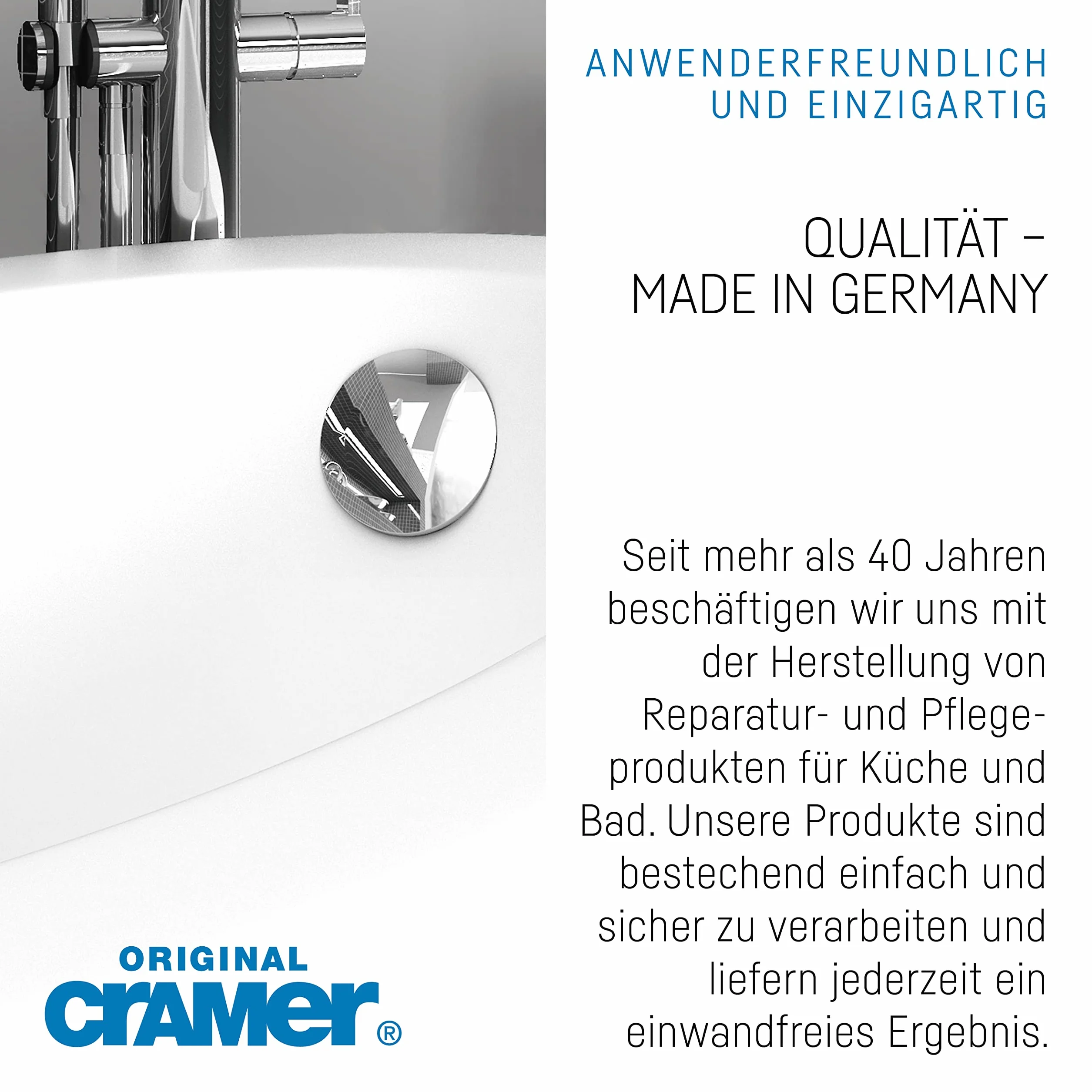 Cramer S203AMZ zestaw naprawczy ceramicznych/emaliowanych do wanien, zlewów i blatów, kolor: biały alpejski