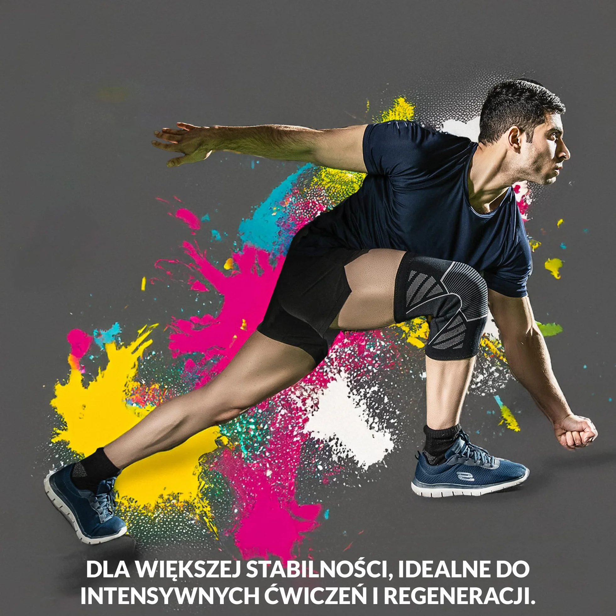 360 RELIEF Orteza na kolano dla mężczyzn i kobiet – sportowy kompresyjny rękaw na kolano do biegania, kulturystyki, wsparcia stawów – orteza na kolano z workiem na pranie