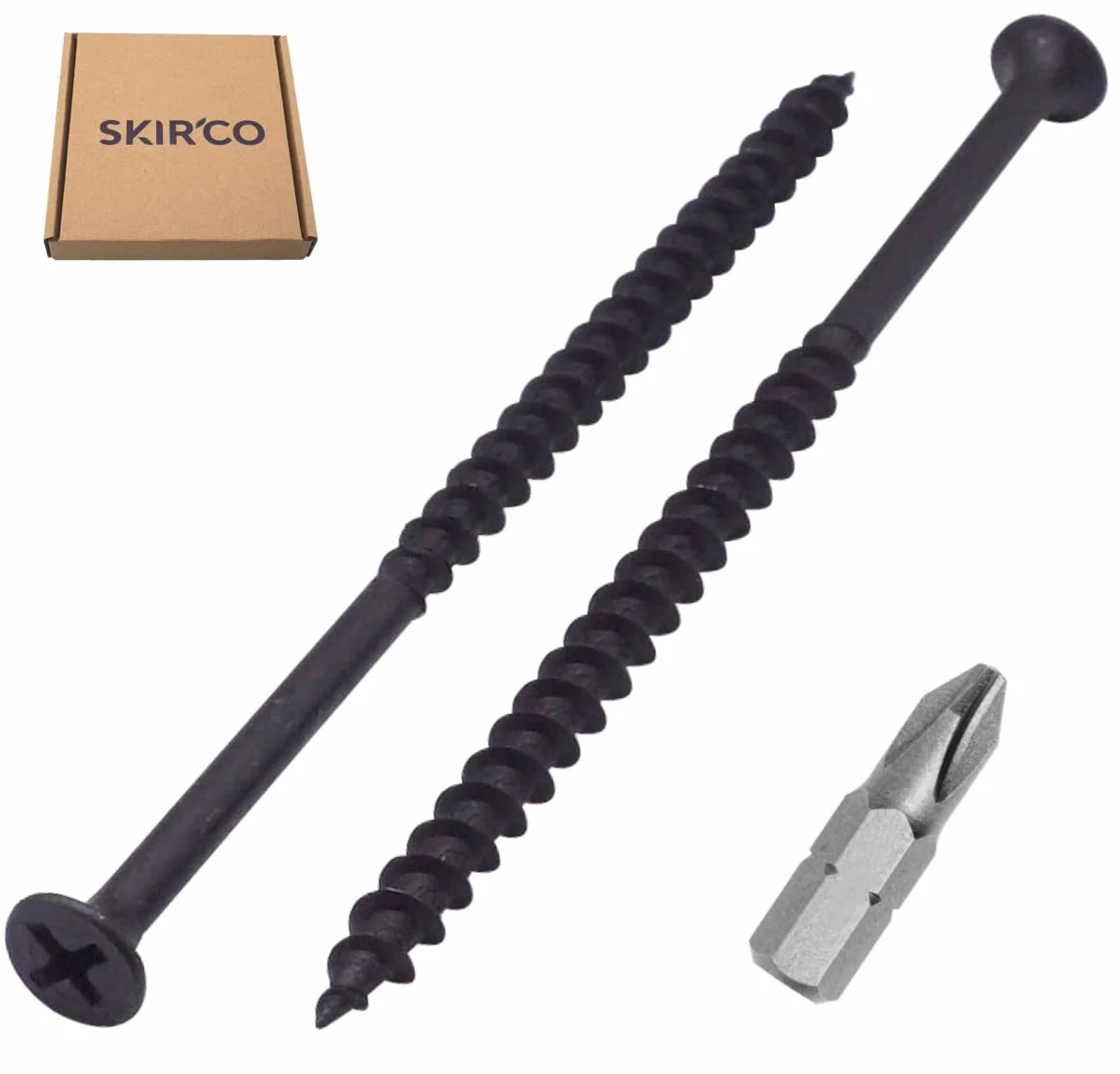 SKIR'CO (10 szt.) czarne wykończenie fosforanowe 4,8 x 100 mm śruby do płyt kartonowo-gipsowych, wkręty do drewna, głowica krzyżakowa, śruby do płyt gipsowo-kartonowych