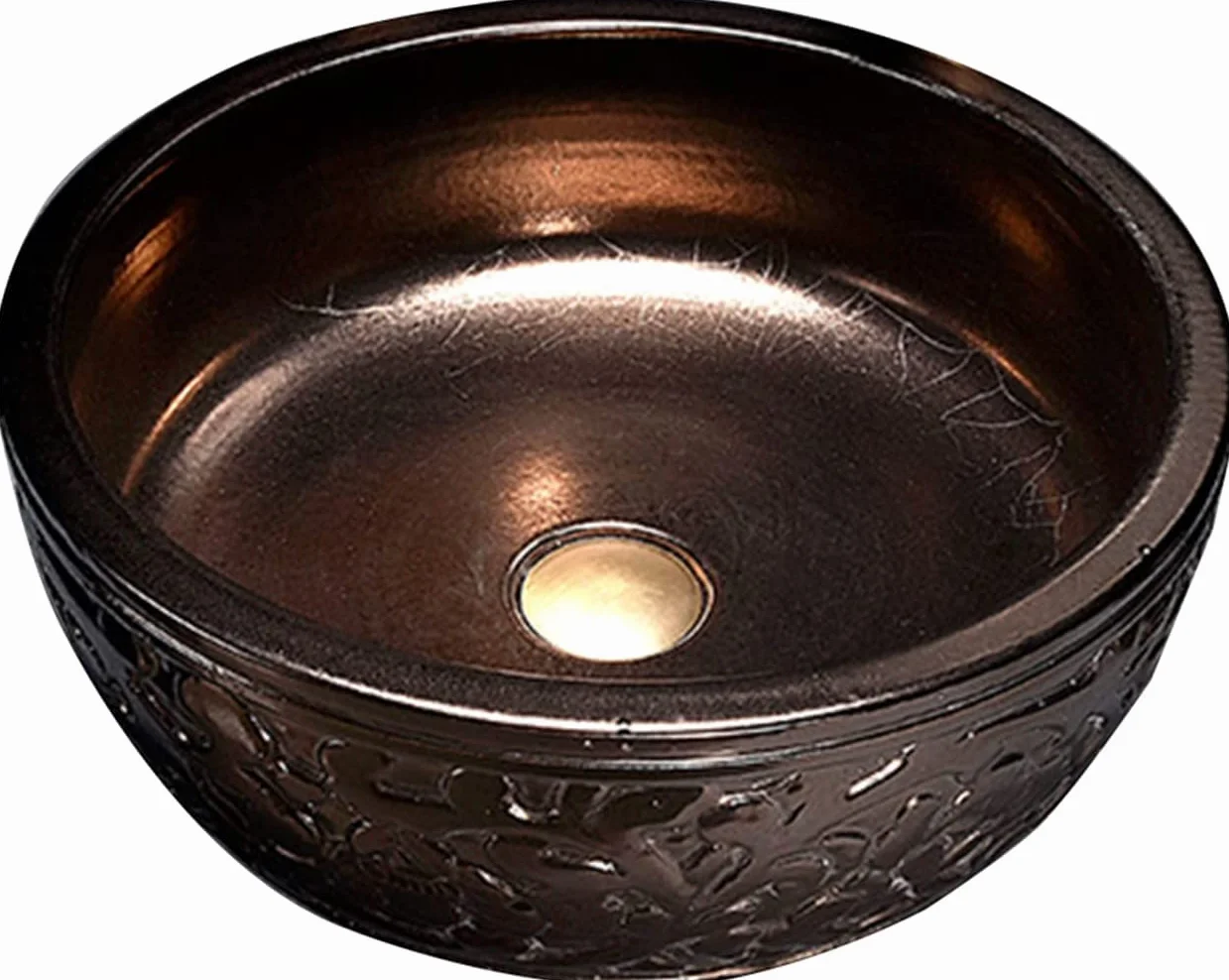 Ceramiczna Umywalka Łazienkowa, Umywalka Nablatowa, Gładka Ceramiczna Umywalka Nablatowa Z Rzeźbionym Wzorem, Okrągła Umywalka 41 * 41 * 16 Cm Do Domu, Hotelu, Restauracj