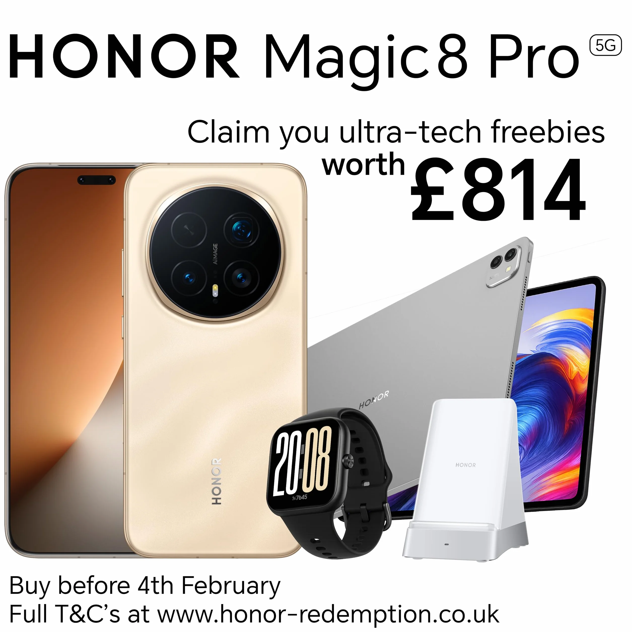 HONOR Magic8 Pro 5G Dual SIM 512 GB 12 GB Dourado Nascer do Sol