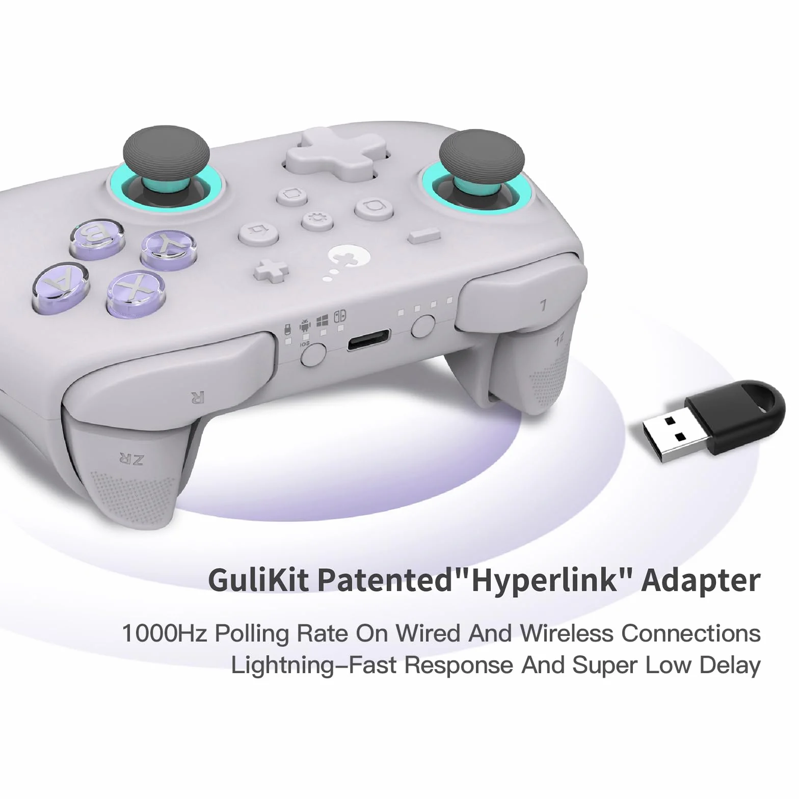 GULIkit KK3 MAX kontroler Bluetooth RGB światło magnetyczny silnik wibracyjny joysticki Hall wyzwalacz 1000 Hz 4 przyciski PC Switch Steam Android iOS MacOS