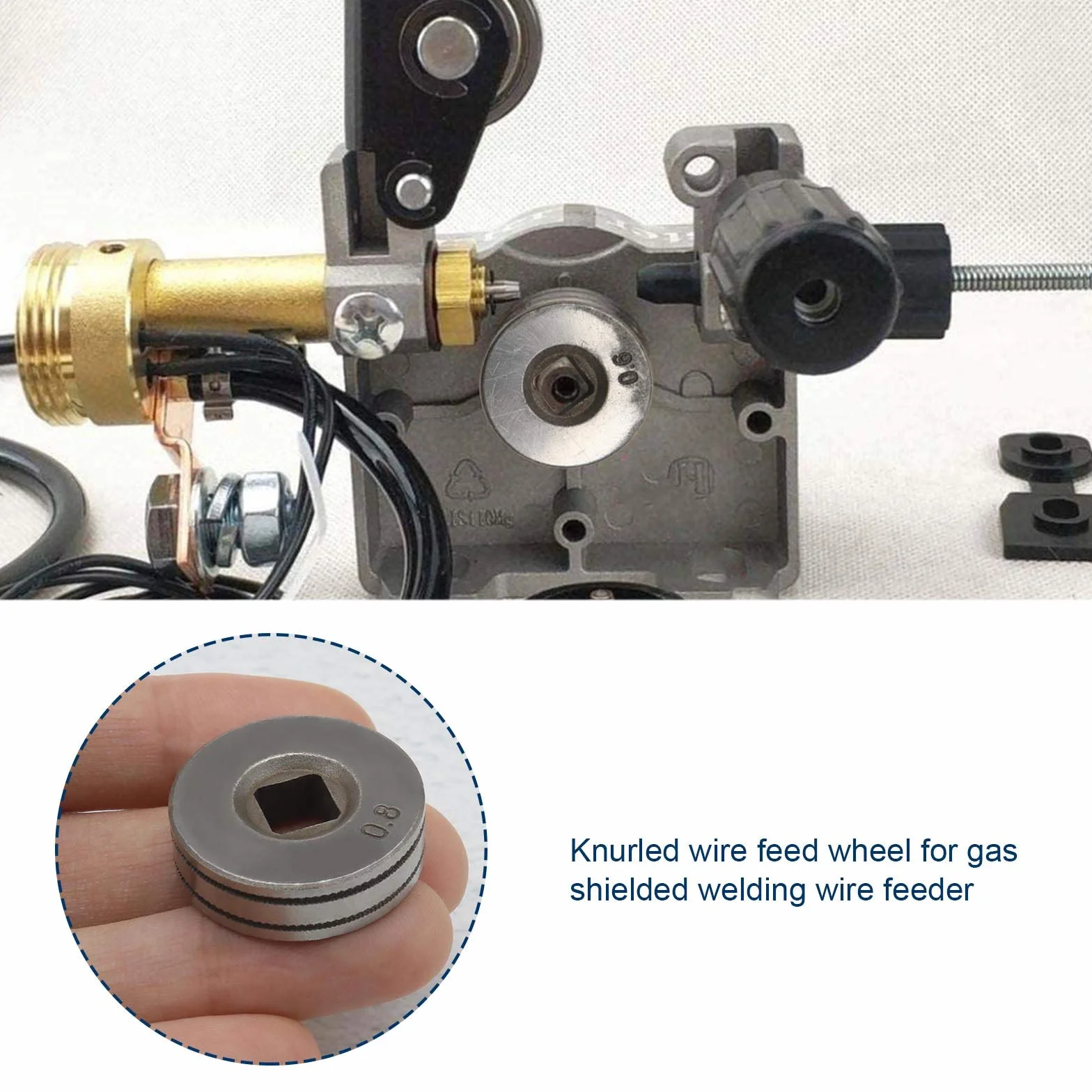 2 szt. 0,6/0,8 mm Rolki napędowe podajnika drutu Rolki kółka radełkowane rowki 25 mm średnicy pasujące do SSJ16 Podajnik drutu MIG MAG części sprzętu spawaczy