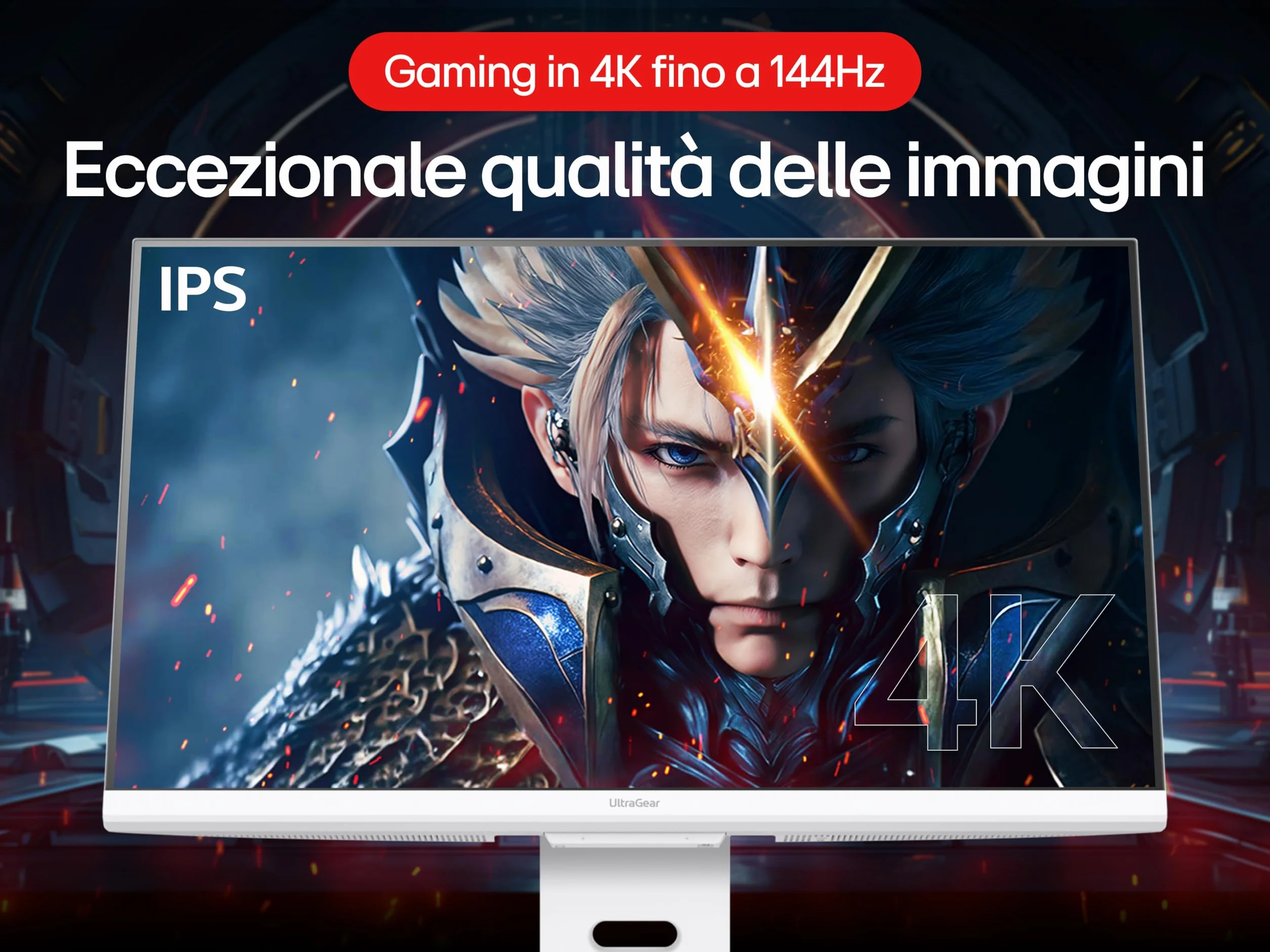 LG Ultragear™ 32G810SA-W 32" Gaming PC Display - Panel IPS o rozdzielczości UHD (3840x2160), 1ms 144Hz, DisplayHDR™ 400, DCI-P3 95% (CIE1976), FreeSync Premium, G-Sync kompatybilny