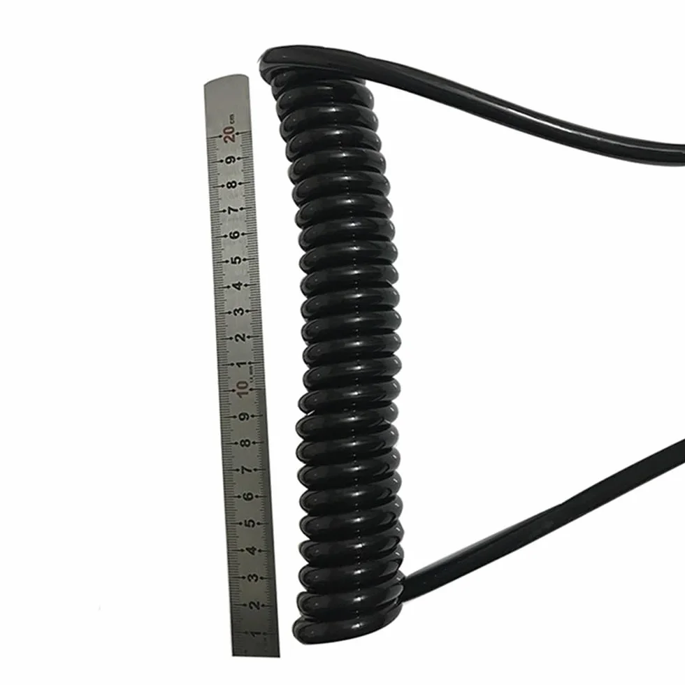 Przewód elektryczny Kabel zasilający spiralny 2-żyłowy 2,5 mm kwadratowy średnica zewnętrzna 8, metra metrów 7, przewód sprężynowy zwijany(Undraw 2.5 meters)
